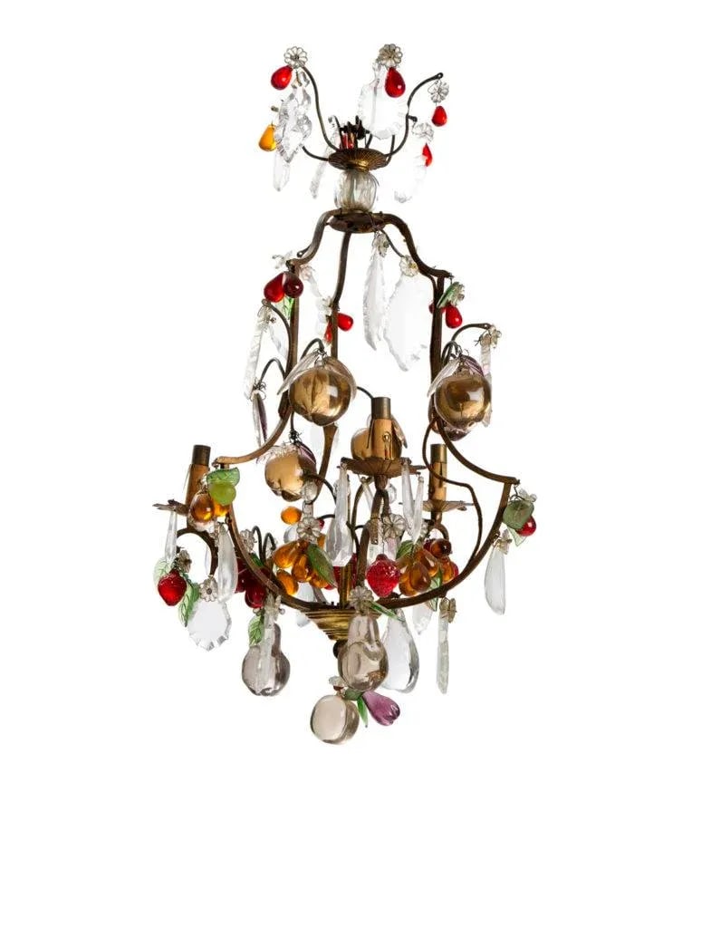 1920s Small Vintage 3-Light French Crystal Chandelier - 3