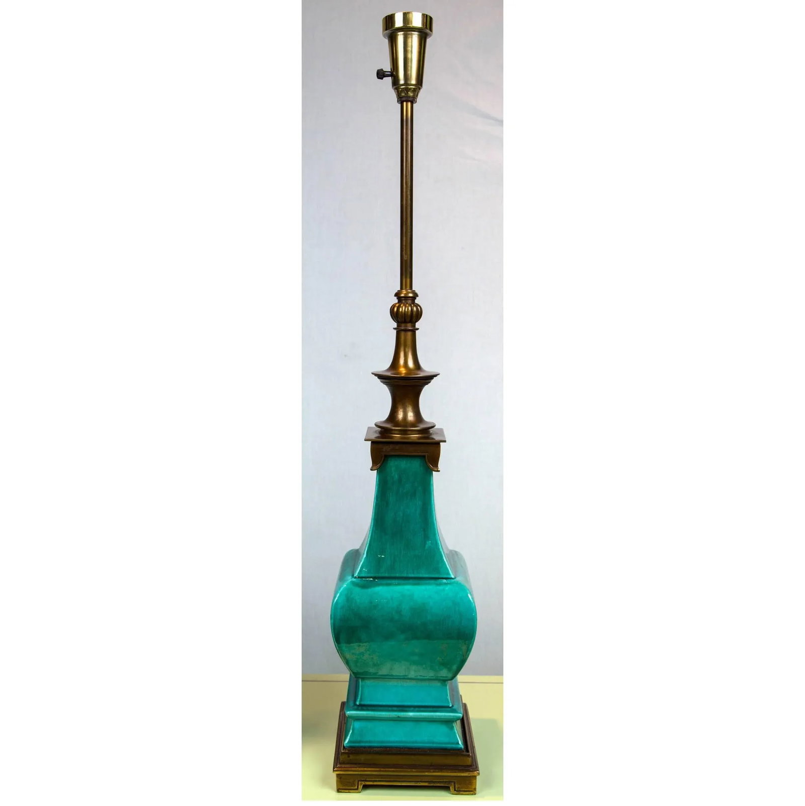 Vintage Mid Century Green Glazed Pagoda Style Stiffel Lamps- a Pair - 6