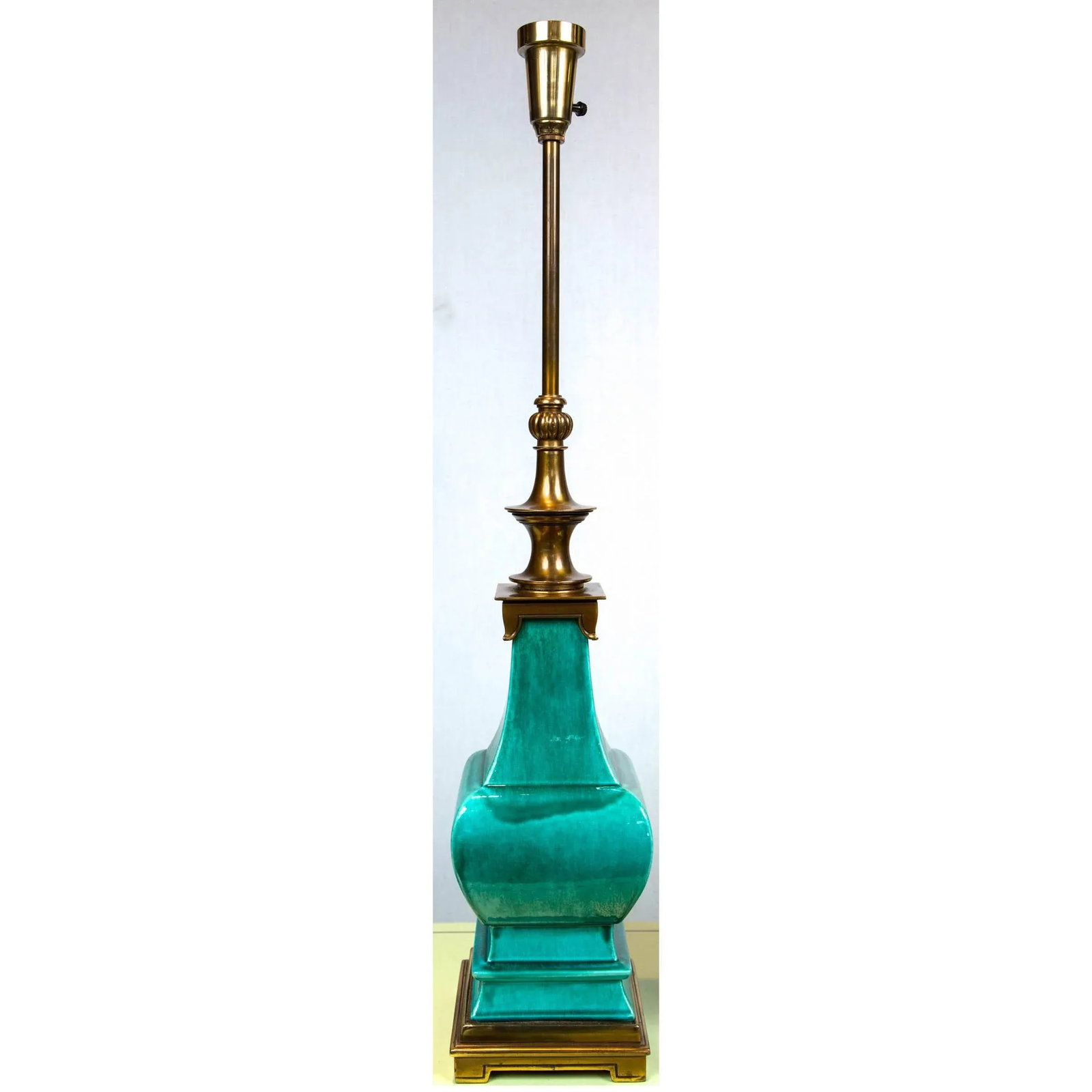 Vintage Mid Century Green Glazed Pagoda Style Stiffel Lamps- a Pair - 7