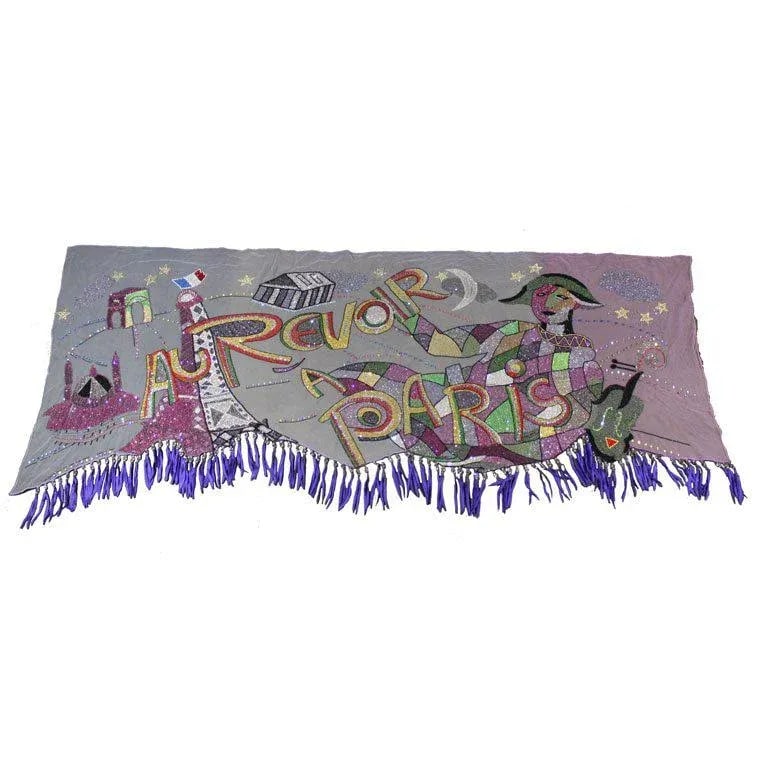 Late 20th Century Vintage Versace Beaded Hanging Textile Art - 11