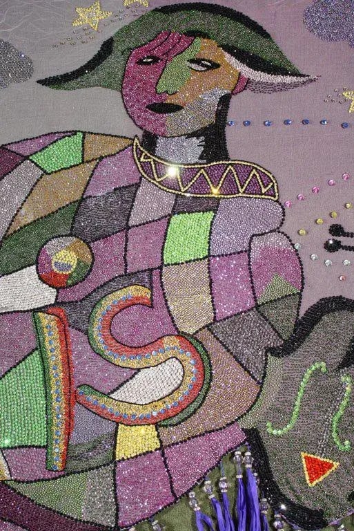 Late 20th Century Vintage Versace Beaded Hanging Textile Art - 5