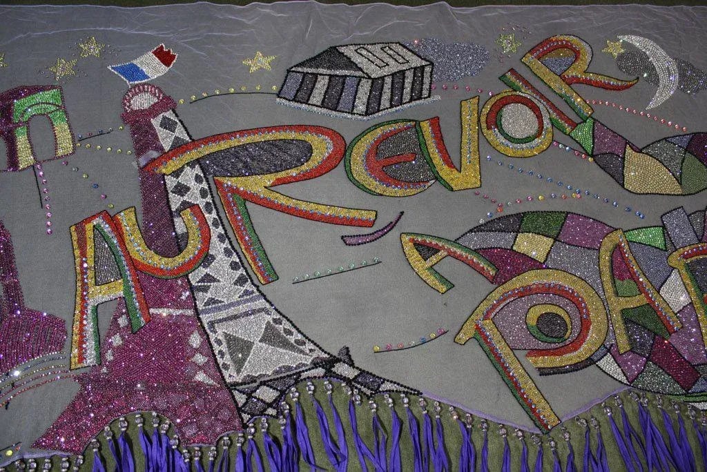 Late 20th Century Vintage Versace Beaded Hanging Textile Art - 8