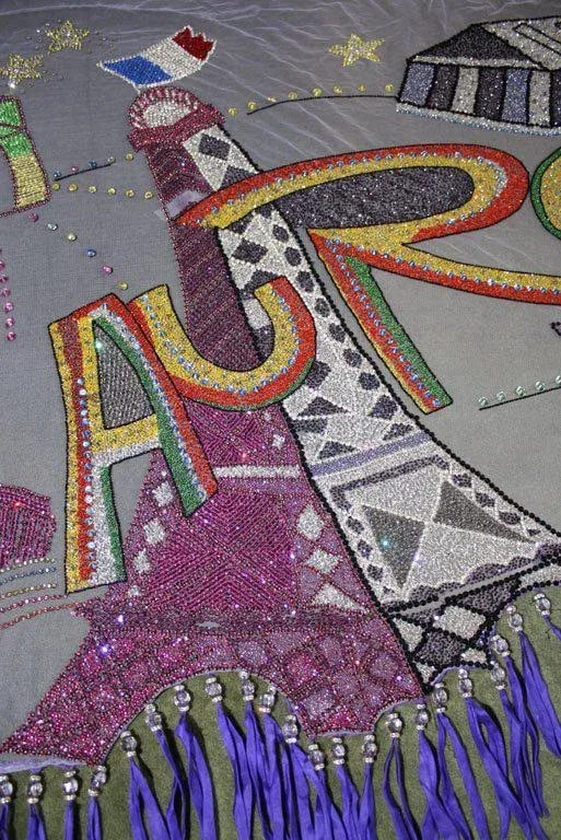 Late 20th Century Vintage Versace Beaded Hanging Textile Art - 9