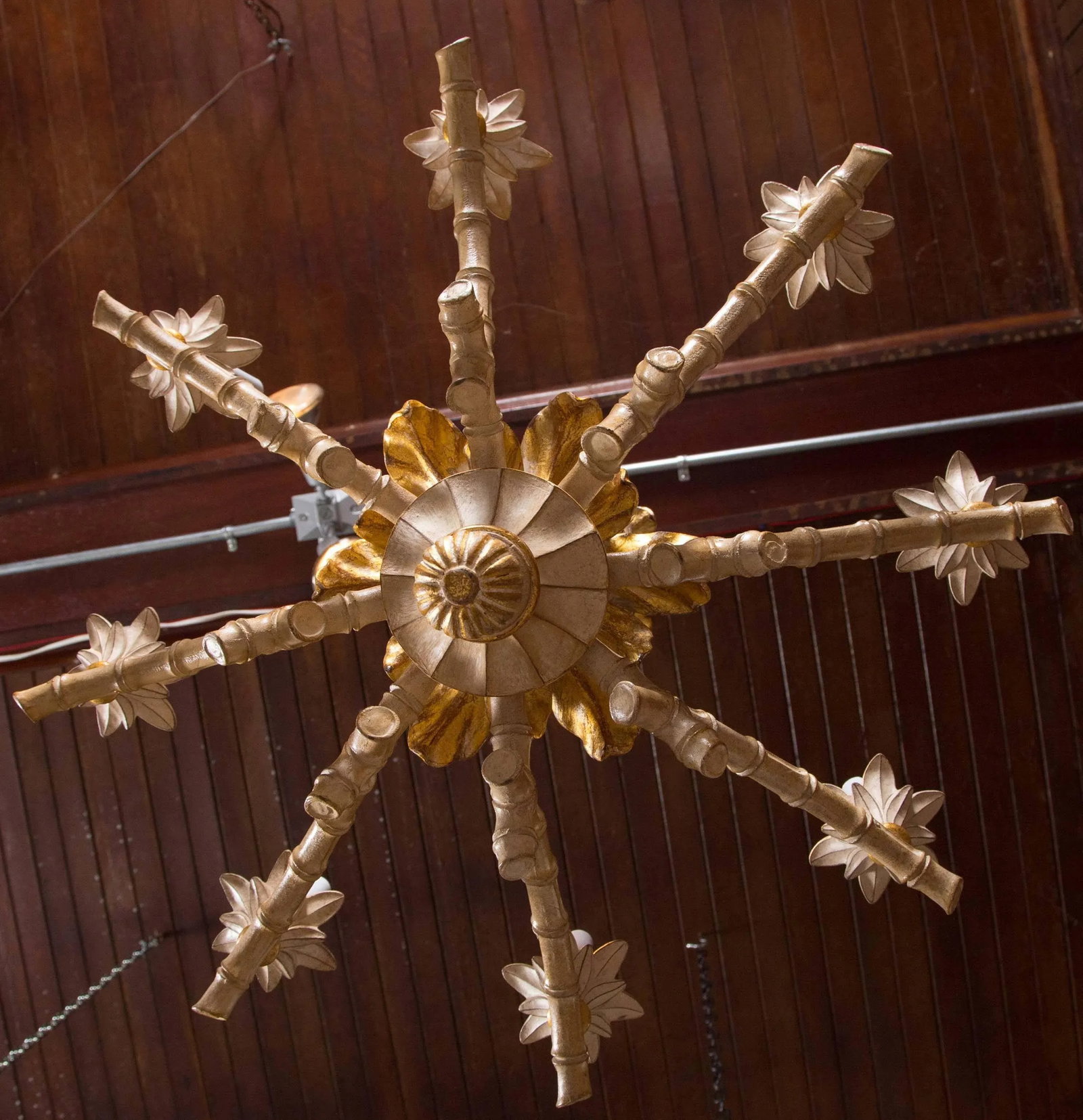 Italian Carved Wood Pineapple Chandelier - 7