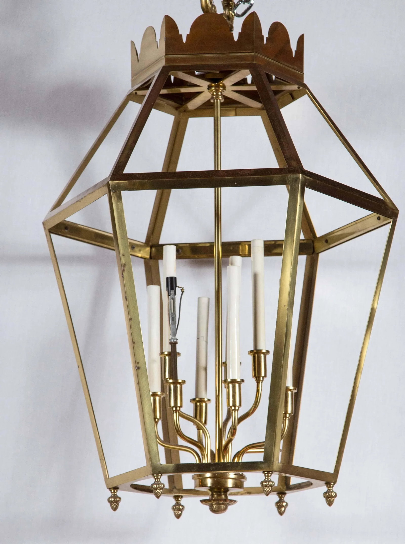 1960s Vintage Hexagonal Brass Lantern - 2