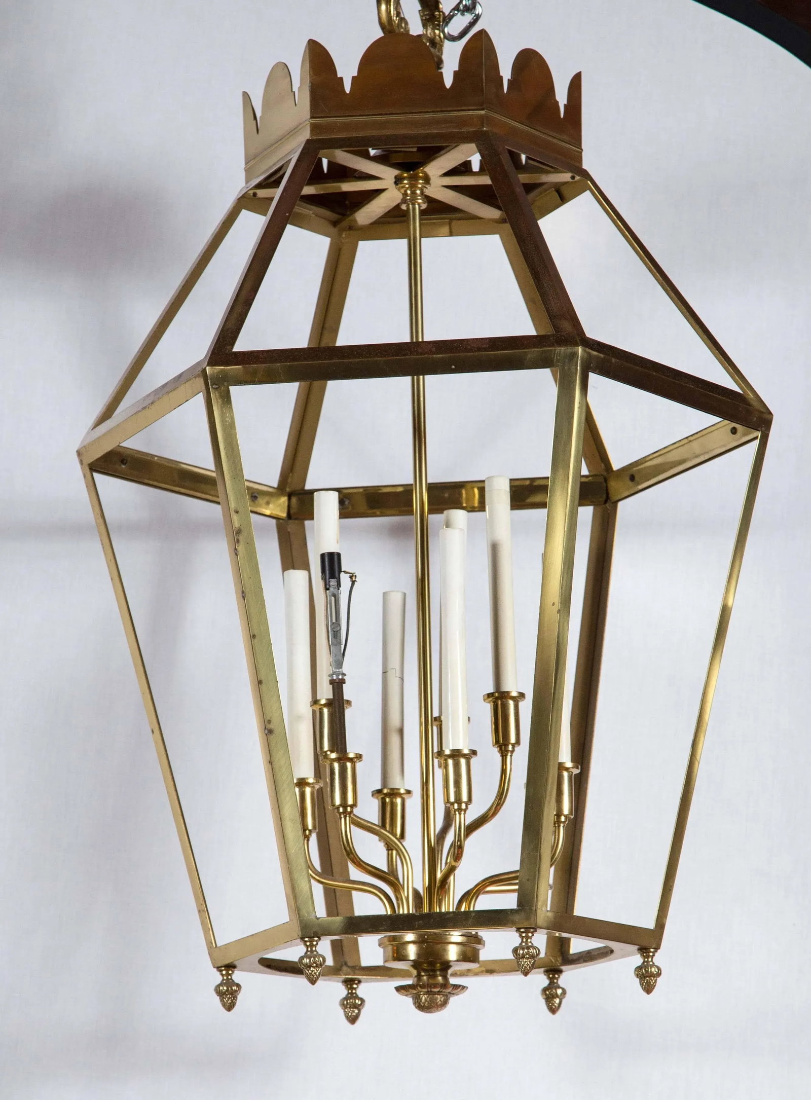1960s Vintage Hexagonal Brass Lantern - 3