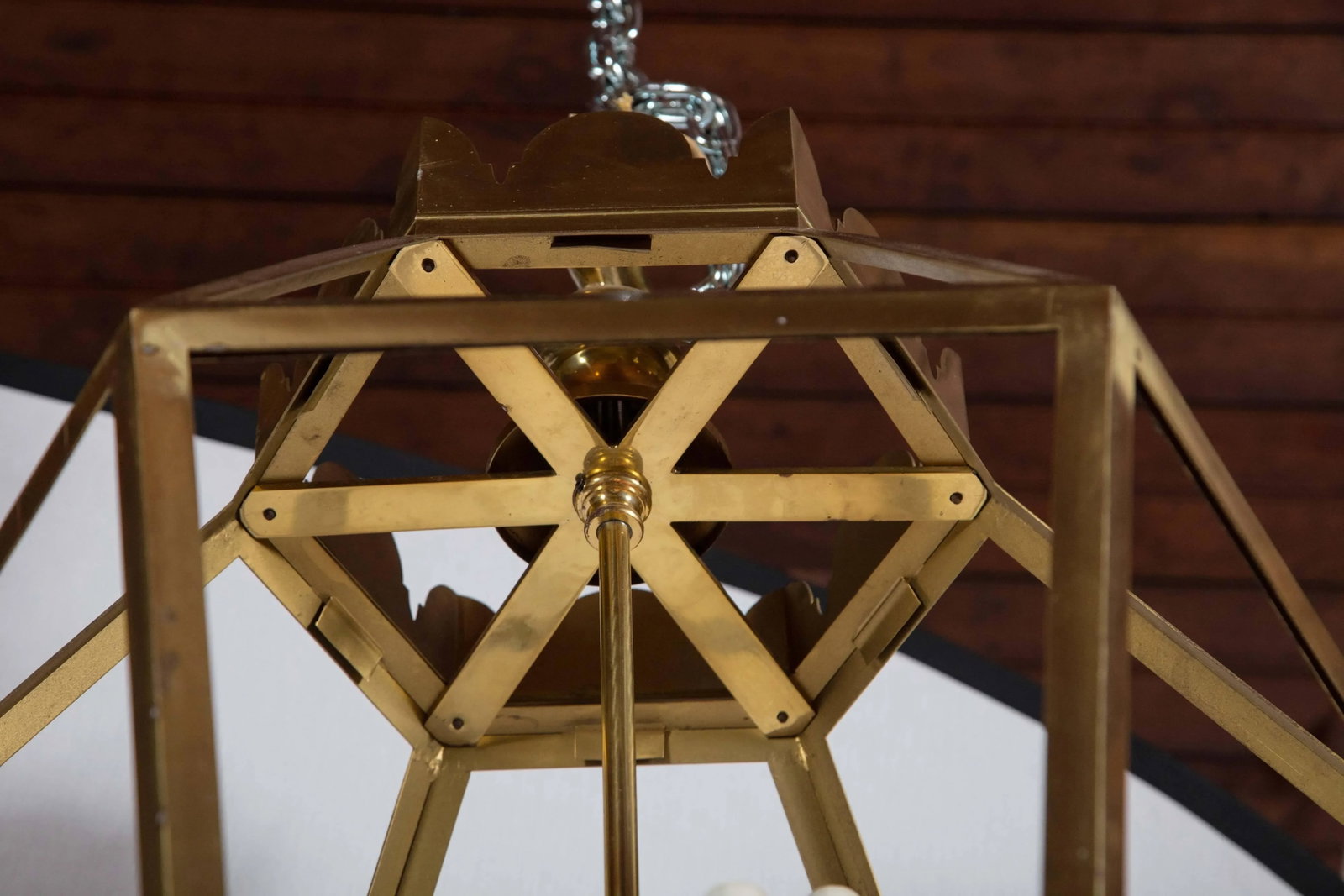 1960s Vintage Hexagonal Brass Lantern - 7