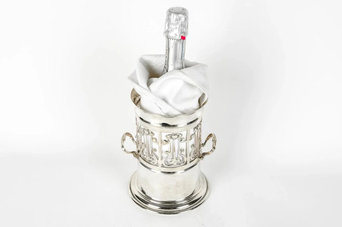 Antique English Plated Wine / Drinks Bottle Holder - 6
