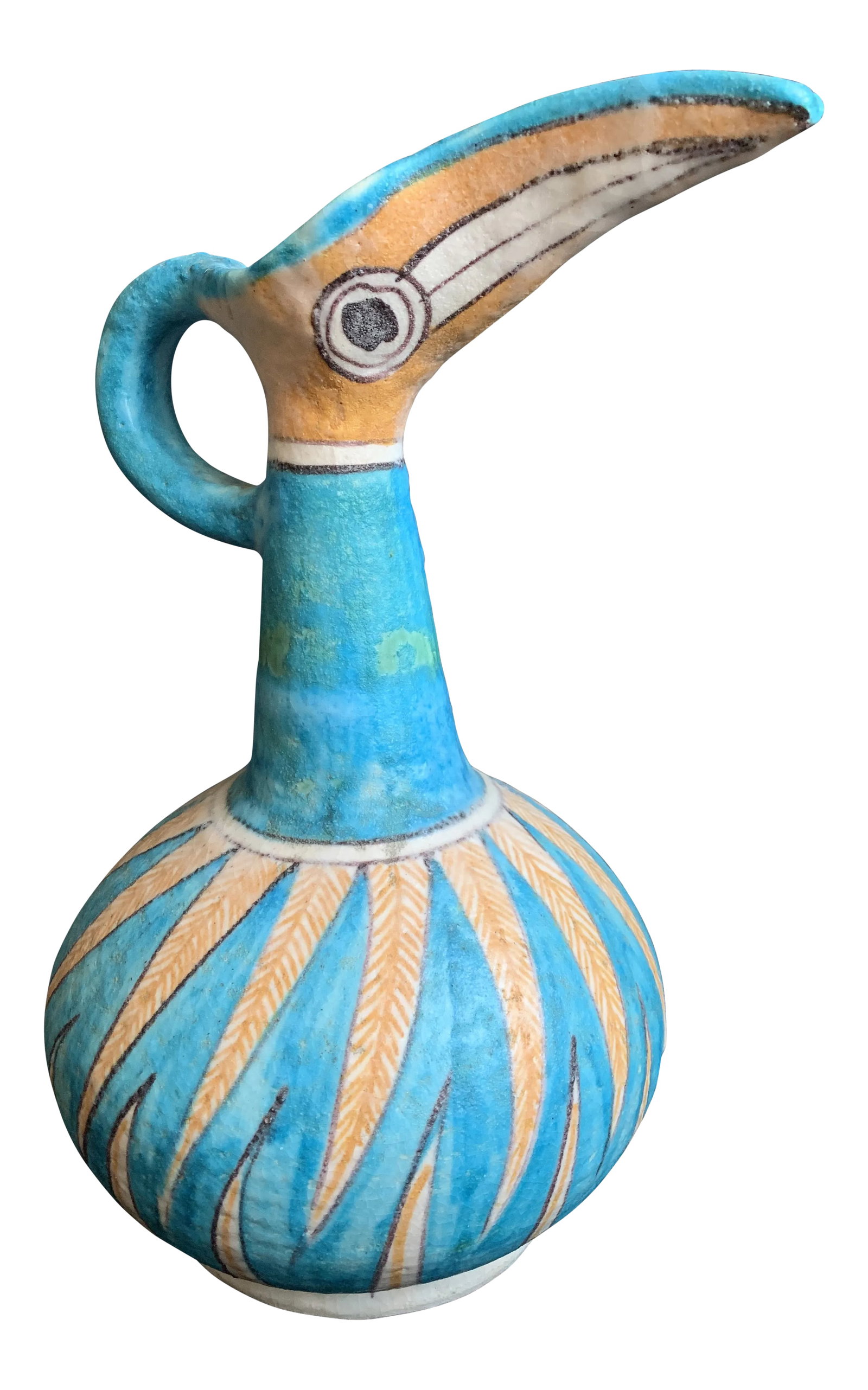 1950s Guido Gambone for Vietri Italian Pottery Toucan Pitcher Vase (1 of 13)