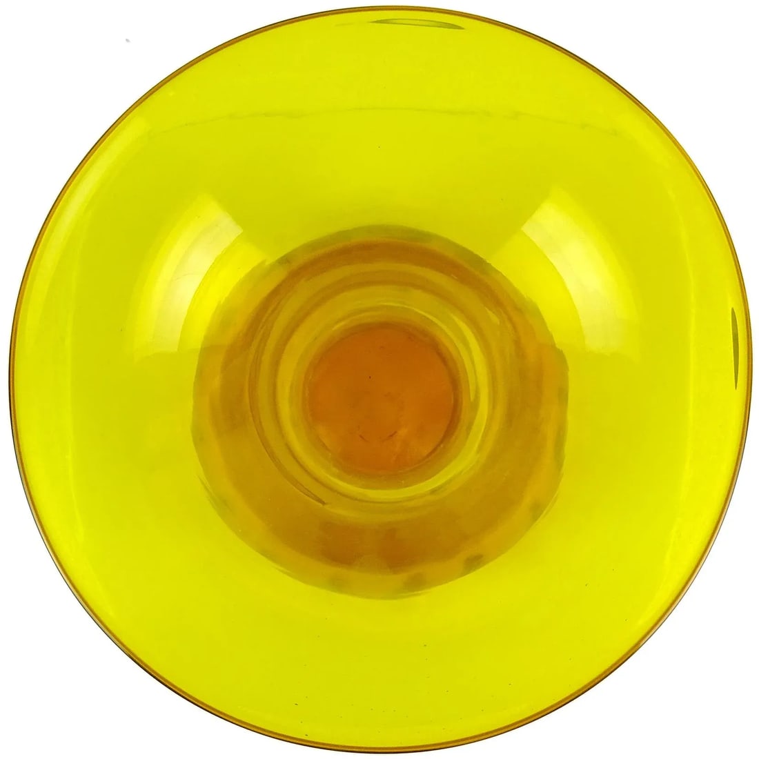 Vintage Large Art Glass Golden Yellow Orange Decorative Flared Rim Flower Vase - 2