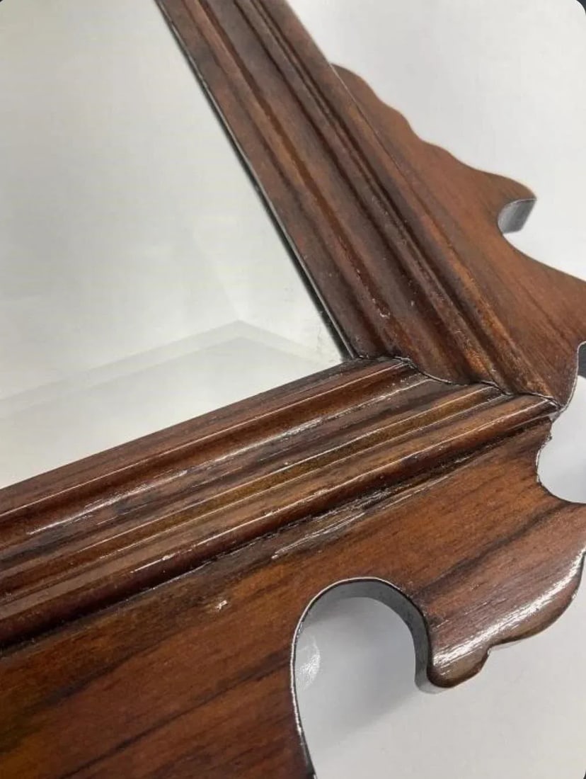 1980's Small Mahogany Chippendale Mirror by the Bombay Co. - 5