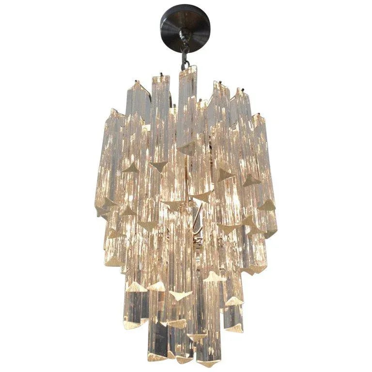 1970s Italian Triedri Crystal Prism Chandelier - 2