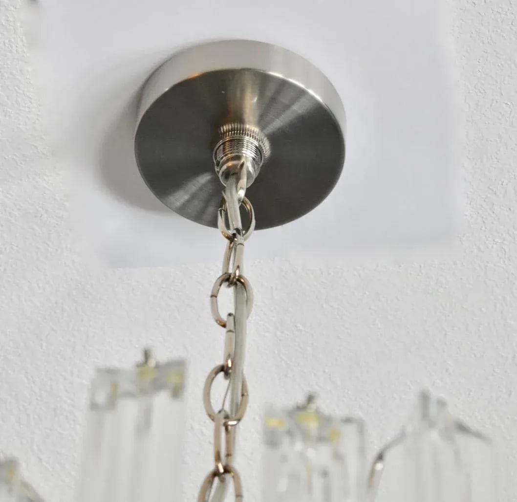 1970s Italian Triedri Crystal Prism Chandelier - 4