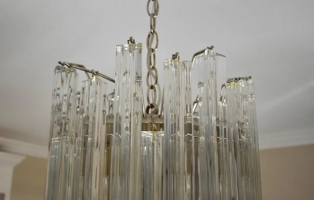 1970s Italian Triedri Crystal Prism Chandelier - 5