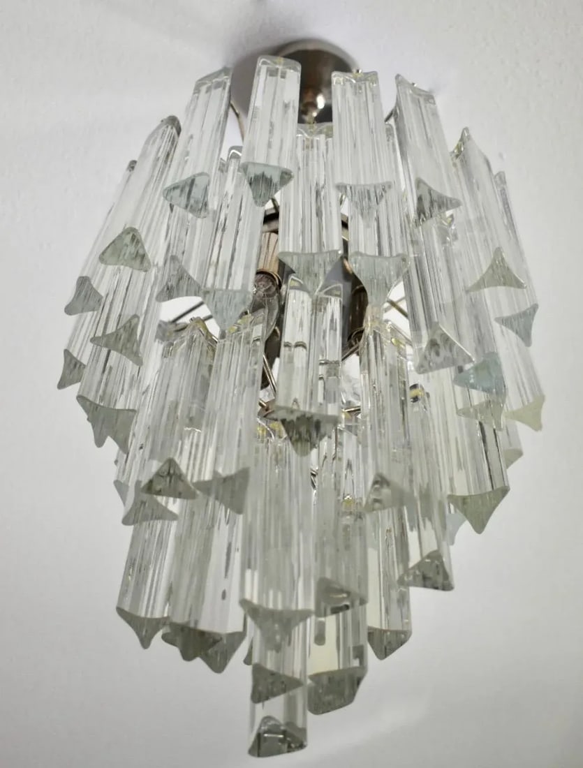 1970s Italian Triedri Crystal Prism Chandelier - 6