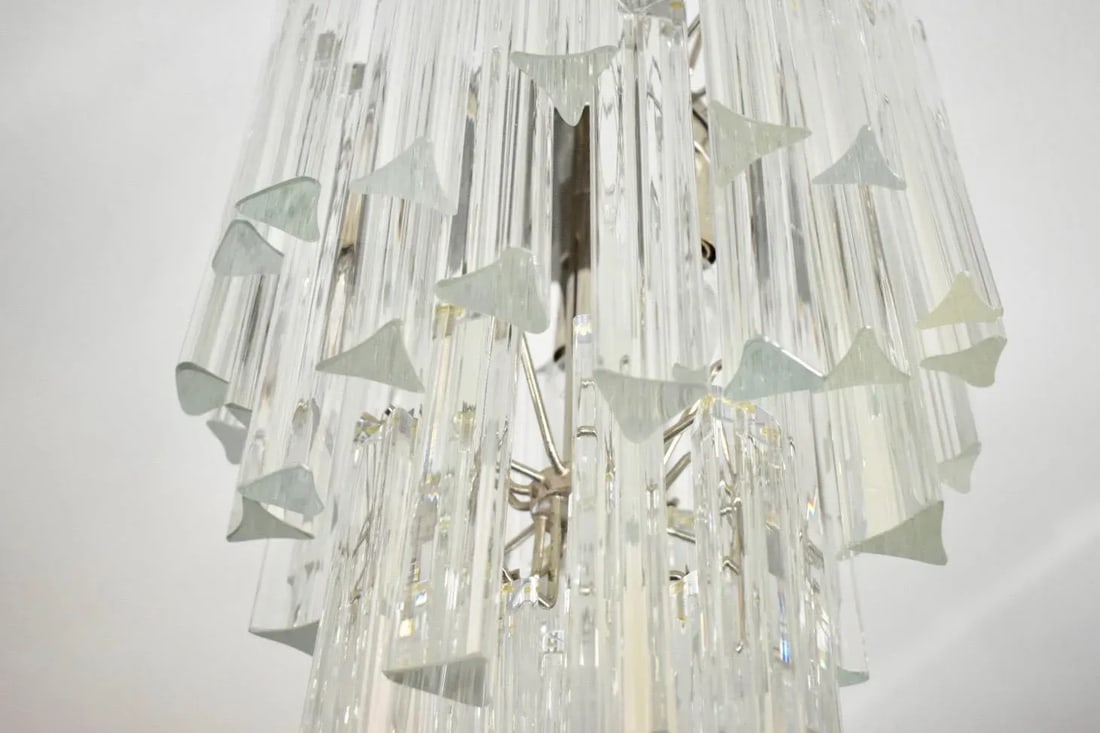 1970s Italian Triedri Crystal Prism Chandelier - 7