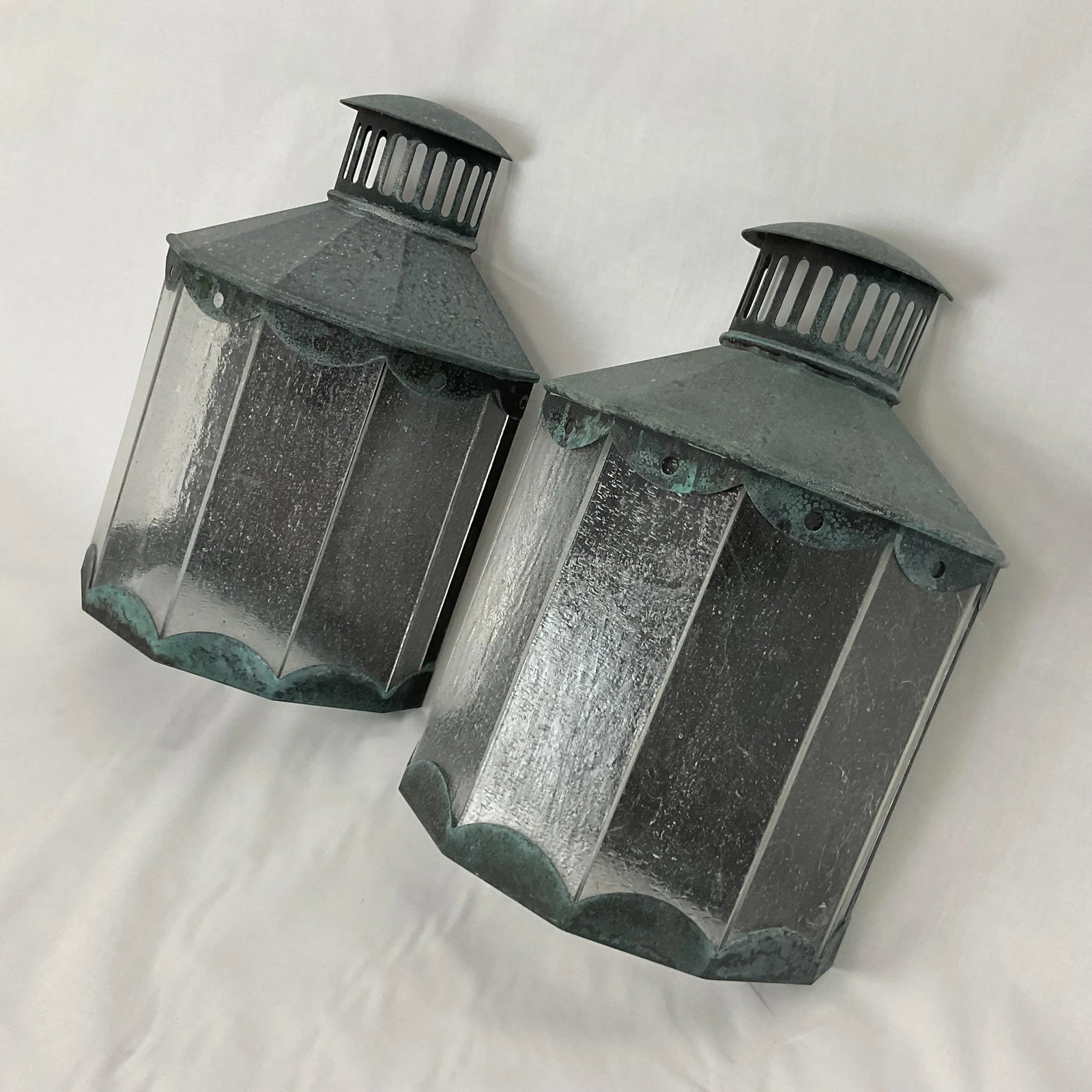 Pair of Solid Brass Outdoor Lanterns by Phoenix Day Co. - 2