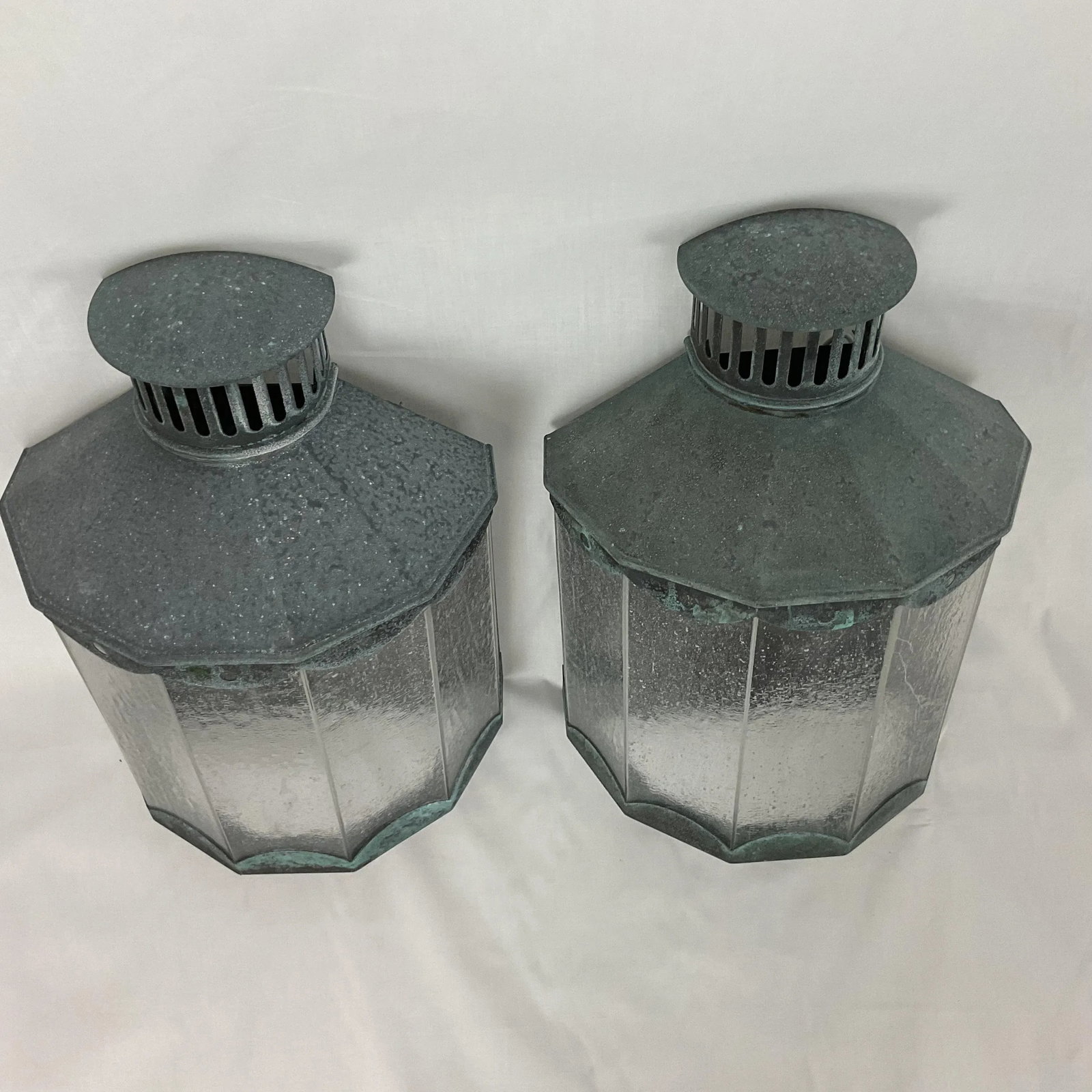 Pair of Solid Brass Outdoor Lanterns by Phoenix Day Co. - 3