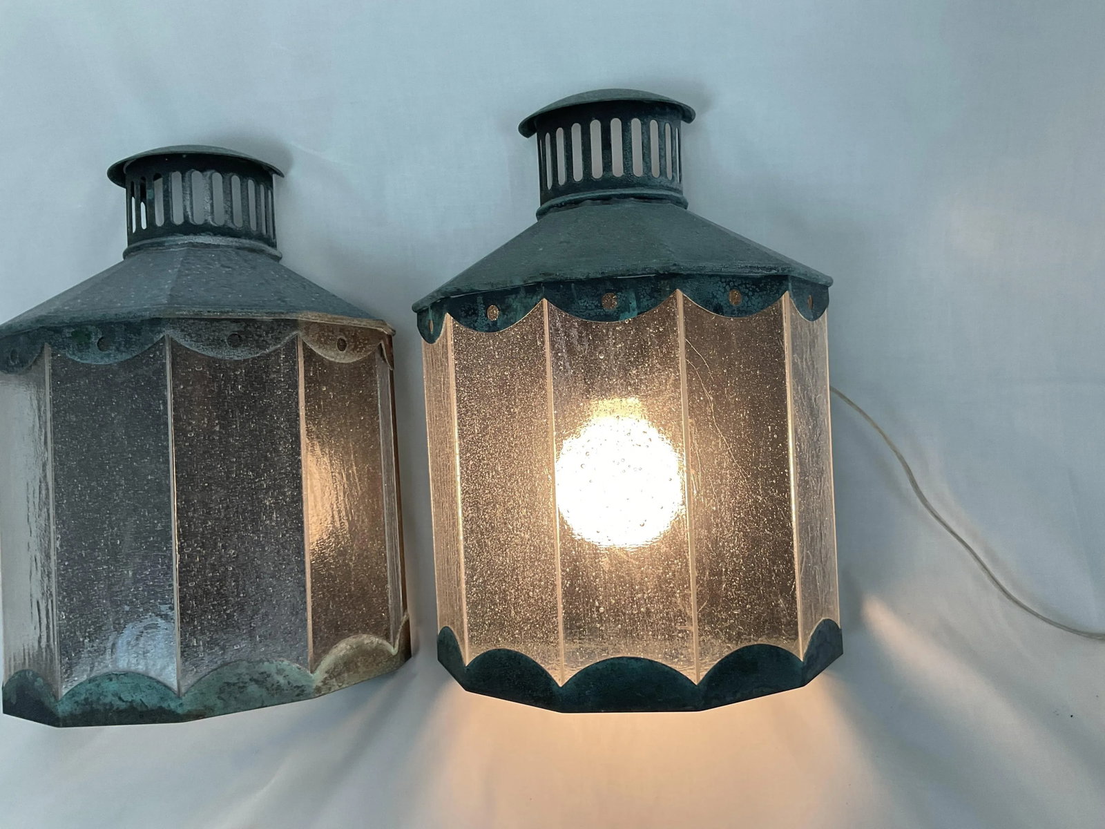 Pair of Solid Brass Outdoor Lanterns by Phoenix Day Co. - 6