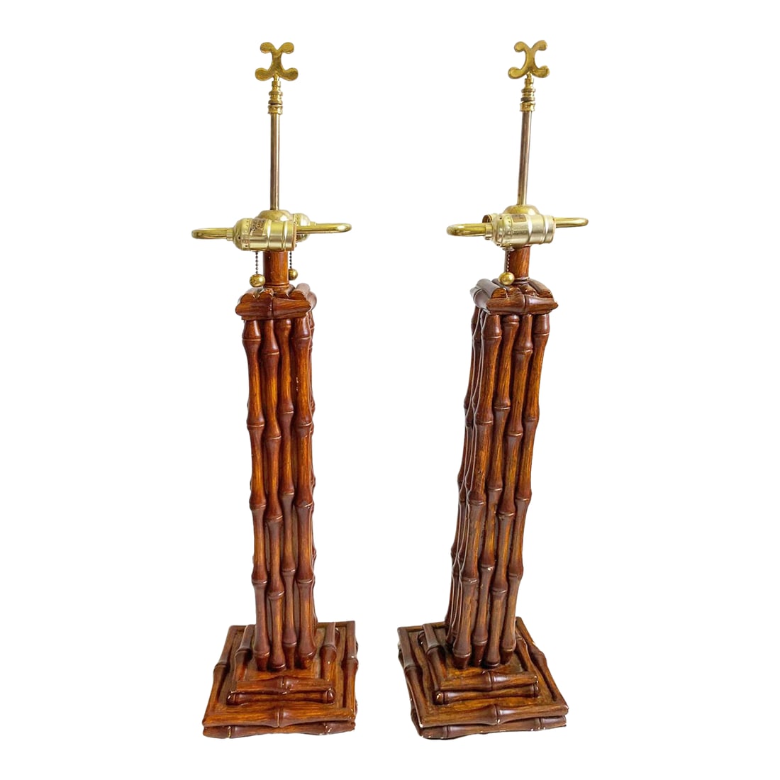 Vintage Oversized Bamboo Lamps - a Pair (1 of 6)