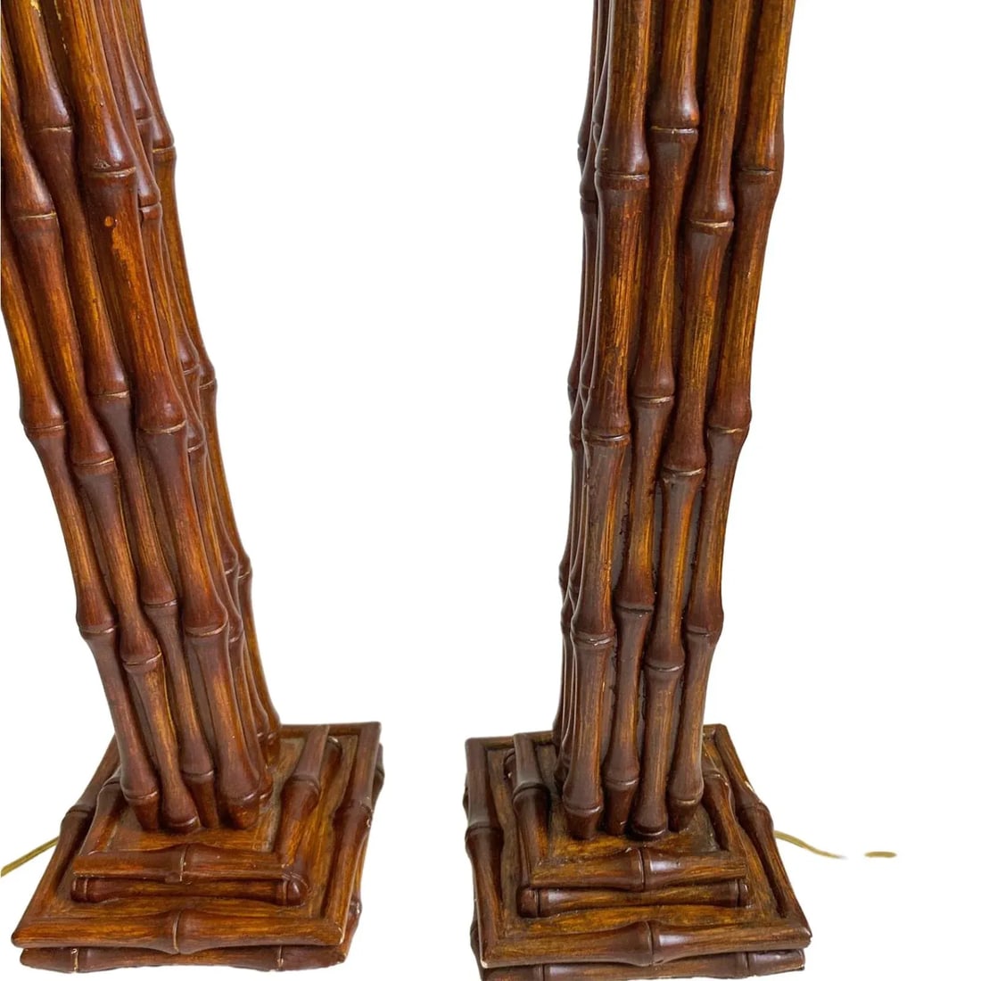 Vintage Oversized Bamboo Lamps - a Pair - 5