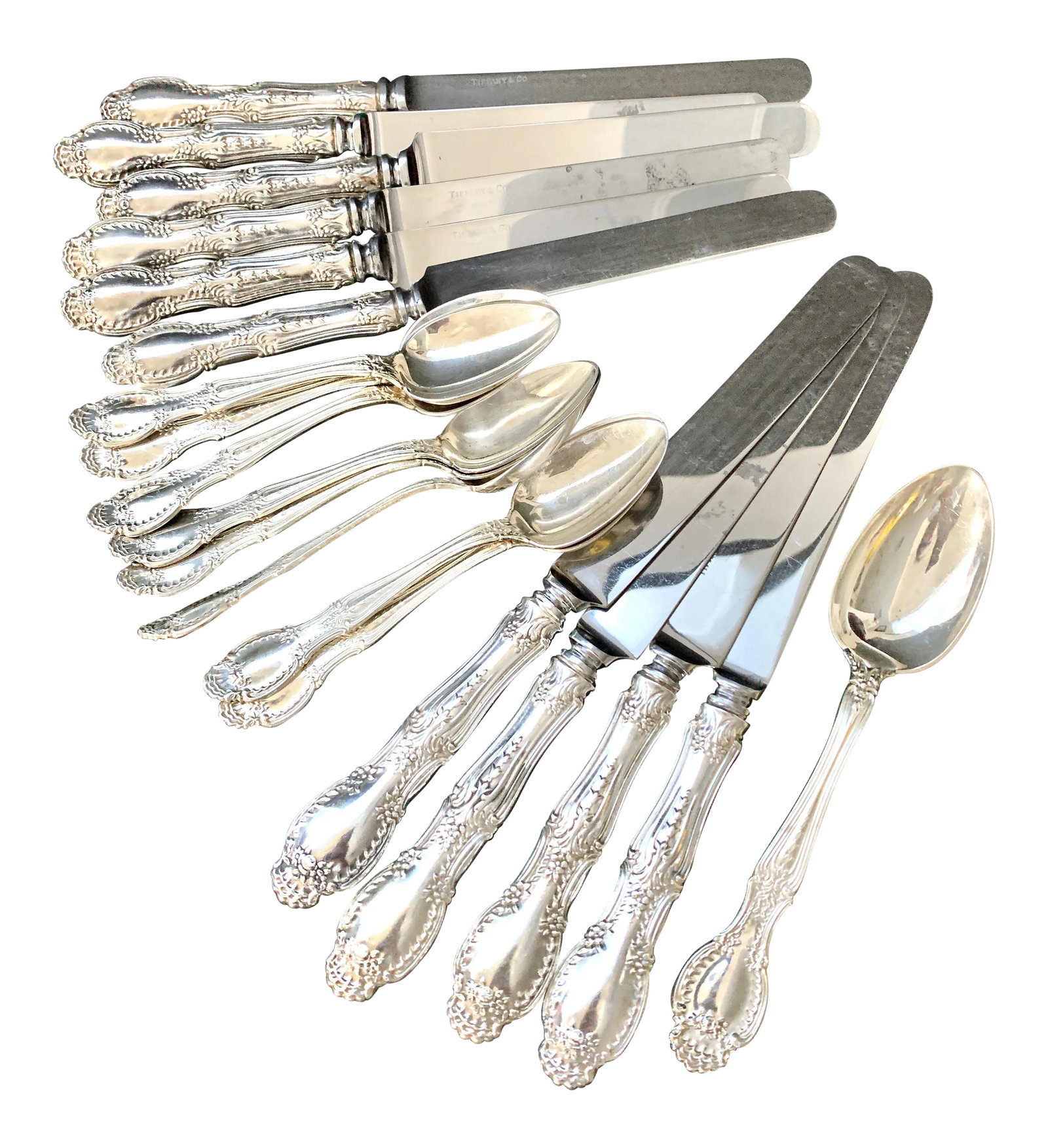 Richelieu by Tiffany & Co. Sterling Silver Flatware Set - 19 Pieces (No Monogram): Richelieu by Tiffany & Co. Sterling Silver Flatware Set - 19 Pieces (No Monogram) This rare and highly collectible sterling silver flatware set features the Richelieu pattern by Tiffany & Co., designe