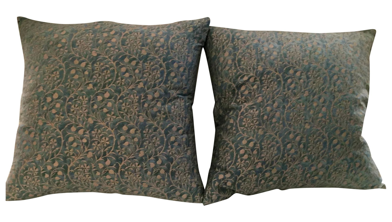 Fortuny "Granada" Pillows, Blue & Silvery Gold - 2 (1 of 3)