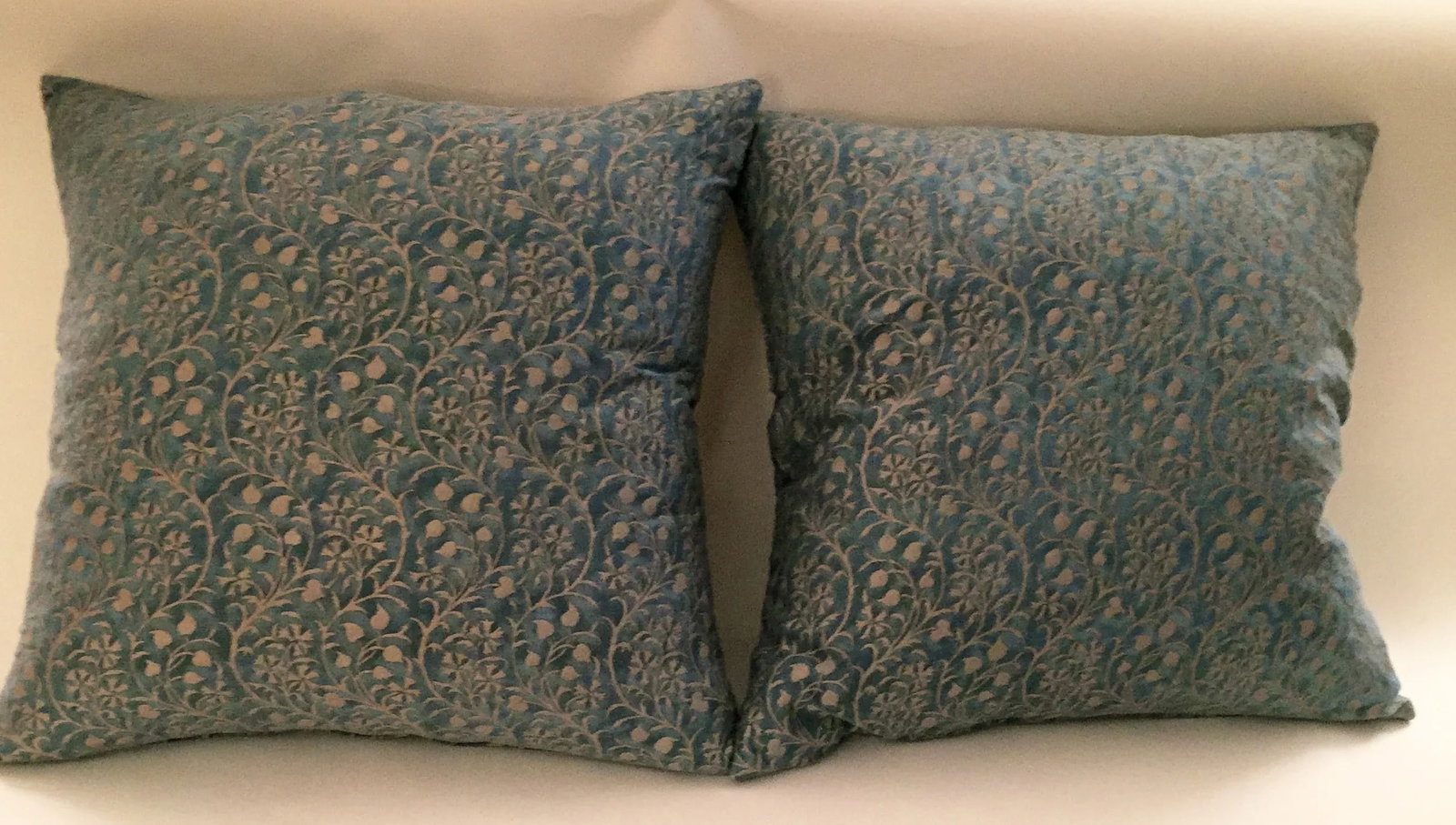 Fortuny "Granada" Pillows, Blue & Silvery Gold - 2 - 2