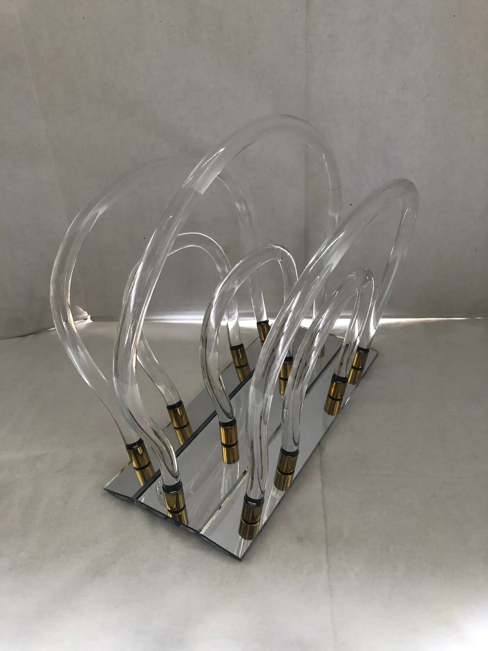 Vintage Lucite Magazine Rack - 2