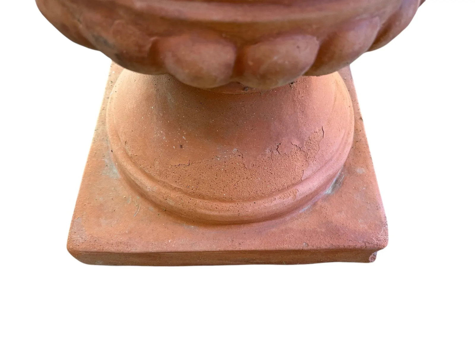 Vintage Large Neoclassical Terra Cotta Urn Planters / Terra Cotta Garden Pots, a Pair - 7