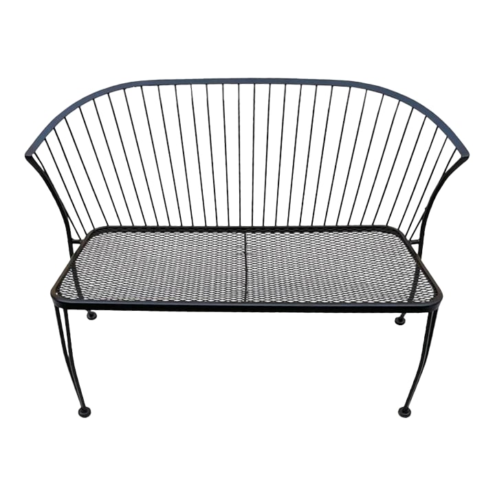 1980s Woodard Pinecrest Style Wrought Iron Garden Bench Loveseat (1 of 6)