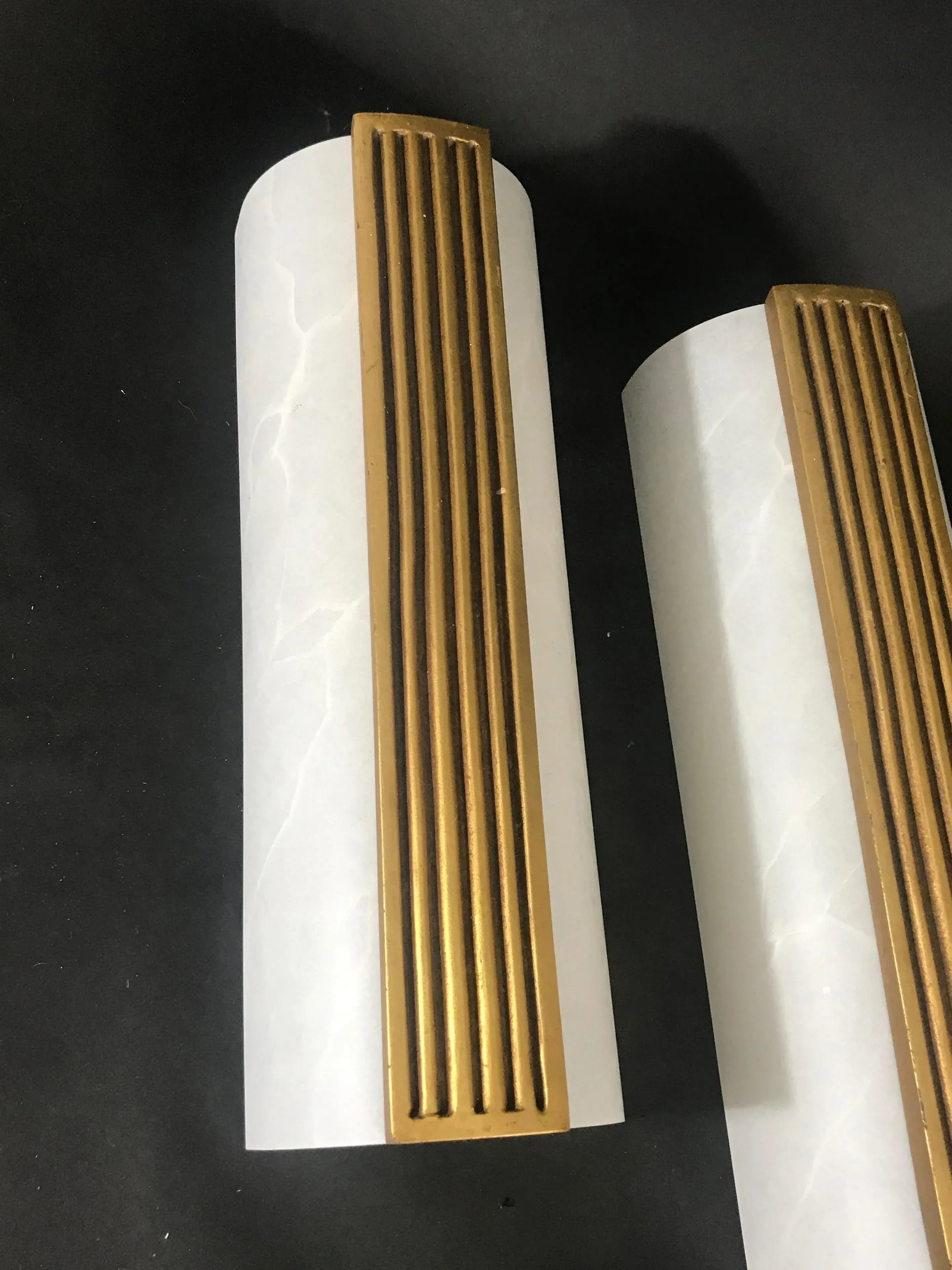 Sirmos Neoclassical Faux Alabaster Wall Sconces - a Pair - 3