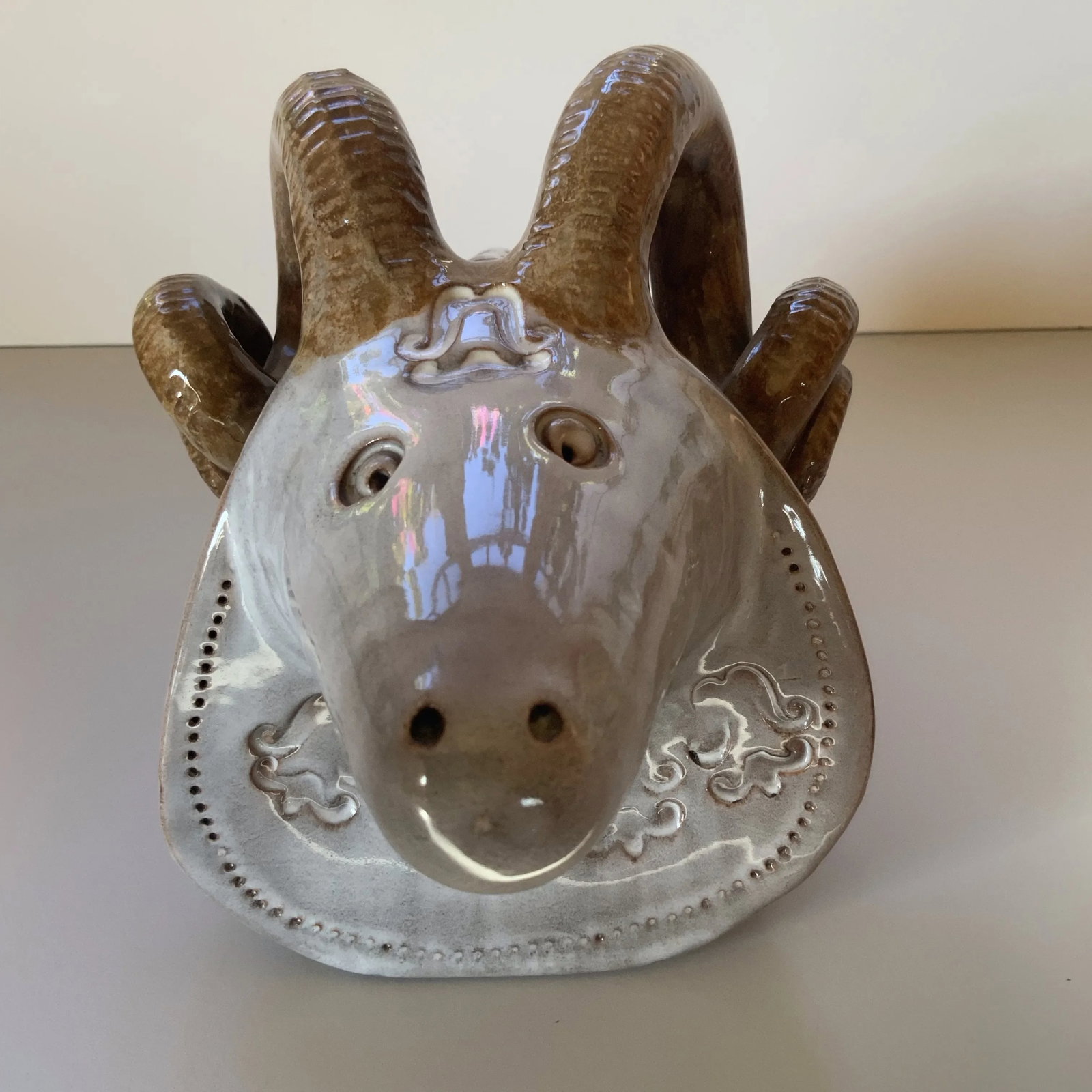 Vintage Midcentury Italian Pottery Ram ~ Style of Aldo Londi for Bitossi - 4