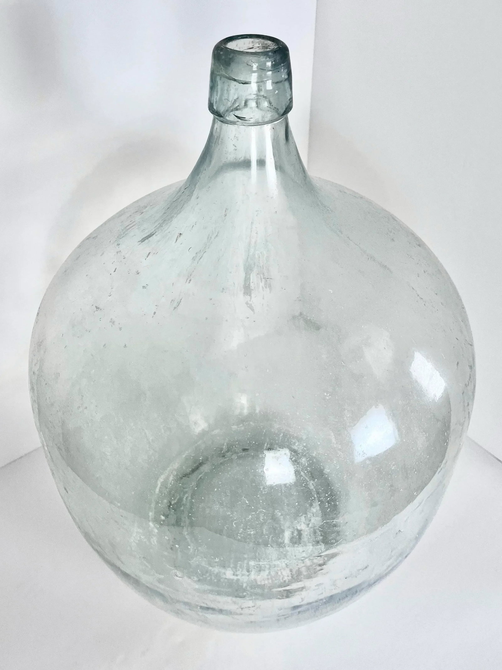 Antique Blown Glass Demijohn or Decanter | Aged Light Turquoise - 2