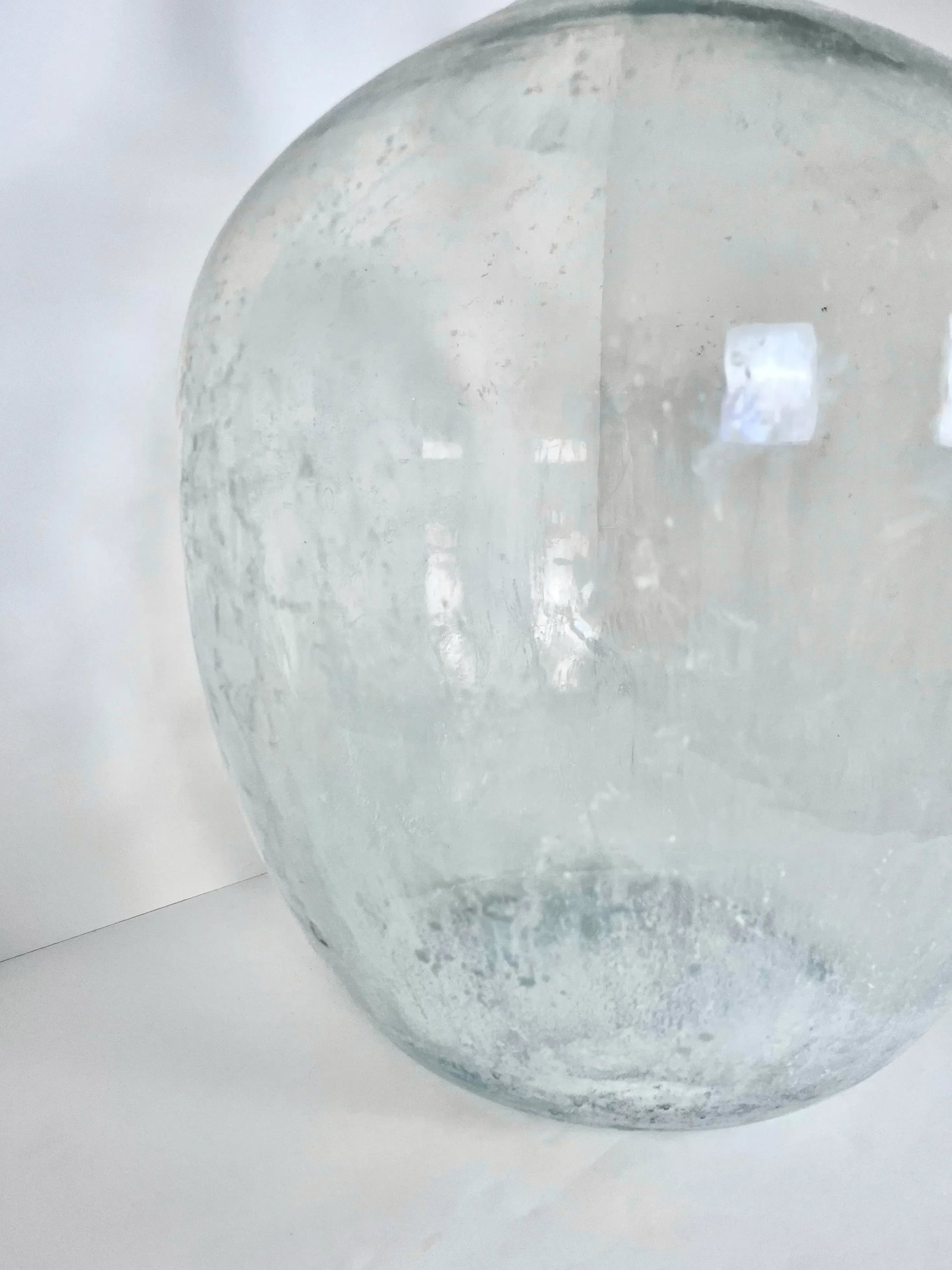 Antique Blown Glass Demijohn or Decanter | Aged Light Turquoise - 5