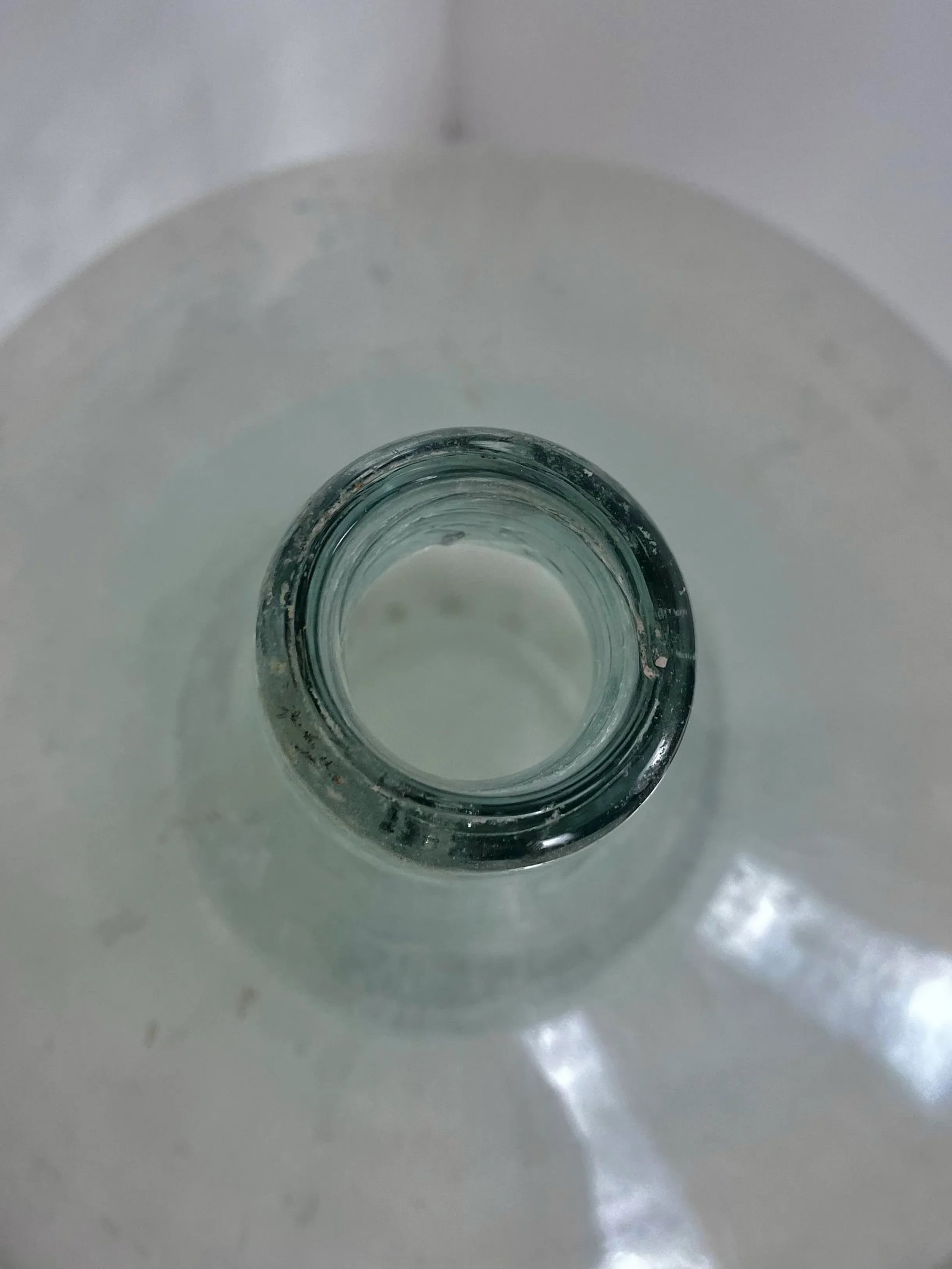 Antique Blown Glass Demijohn or Decanter | Aged Light Turquoise - 8