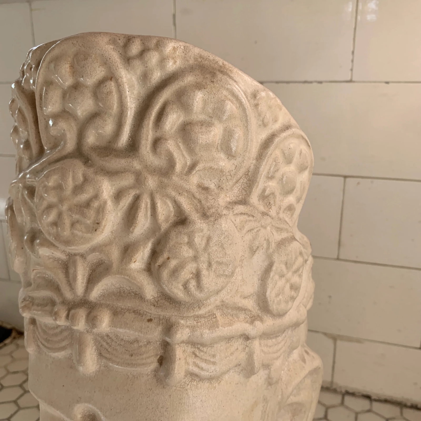 Ivory Majolica Quan Yin Buddha Head - 6