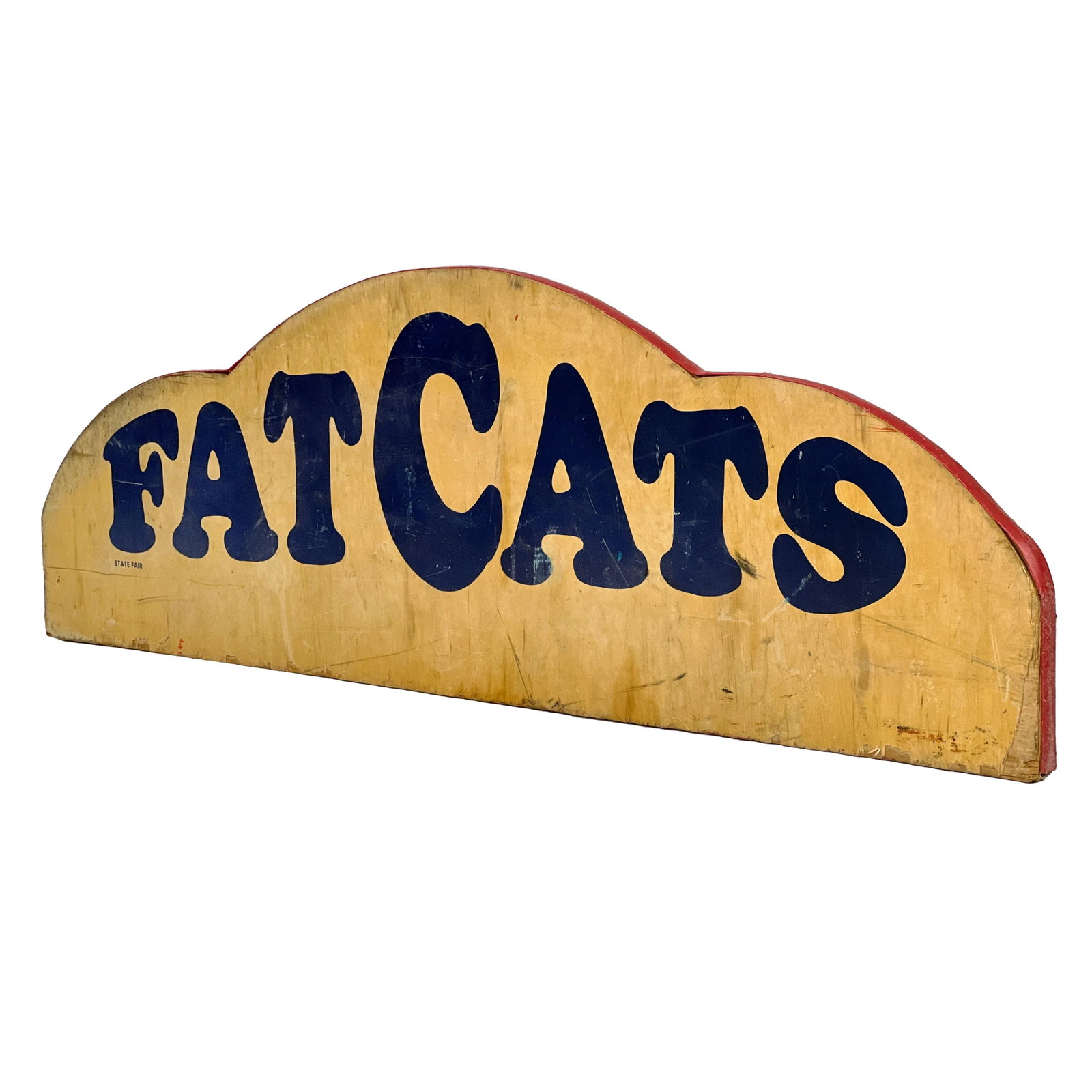 Vintage 1970s Fatcats Grease Truck Food Vendor New Jersey State Fair Wood Sign - 2
