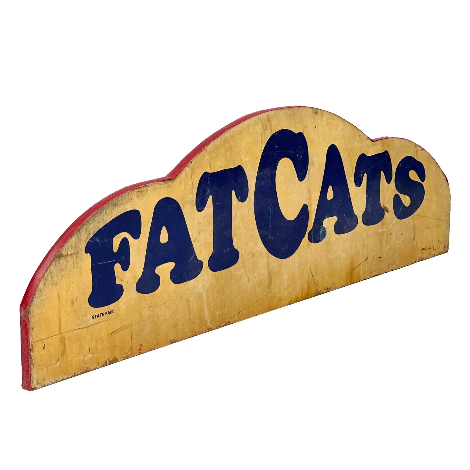 Vintage 1970s Fatcats Grease Truck Food Vendor New Jersey State Fair Wood Sign - 3