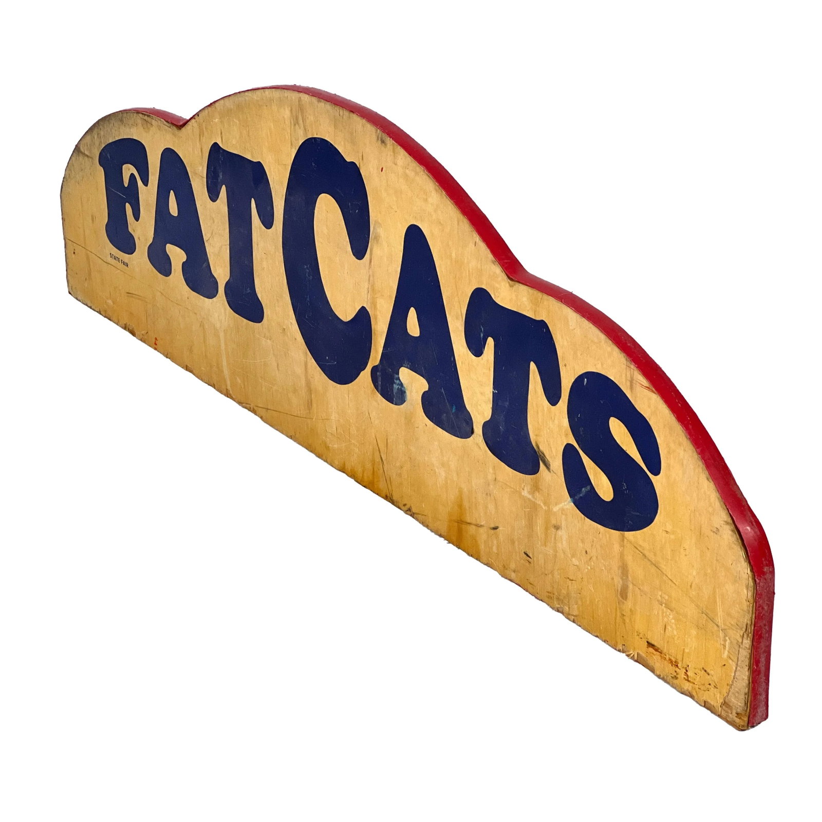 Vintage 1970s Fatcats Grease Truck Food Vendor New Jersey State Fair Wood Sign - 4