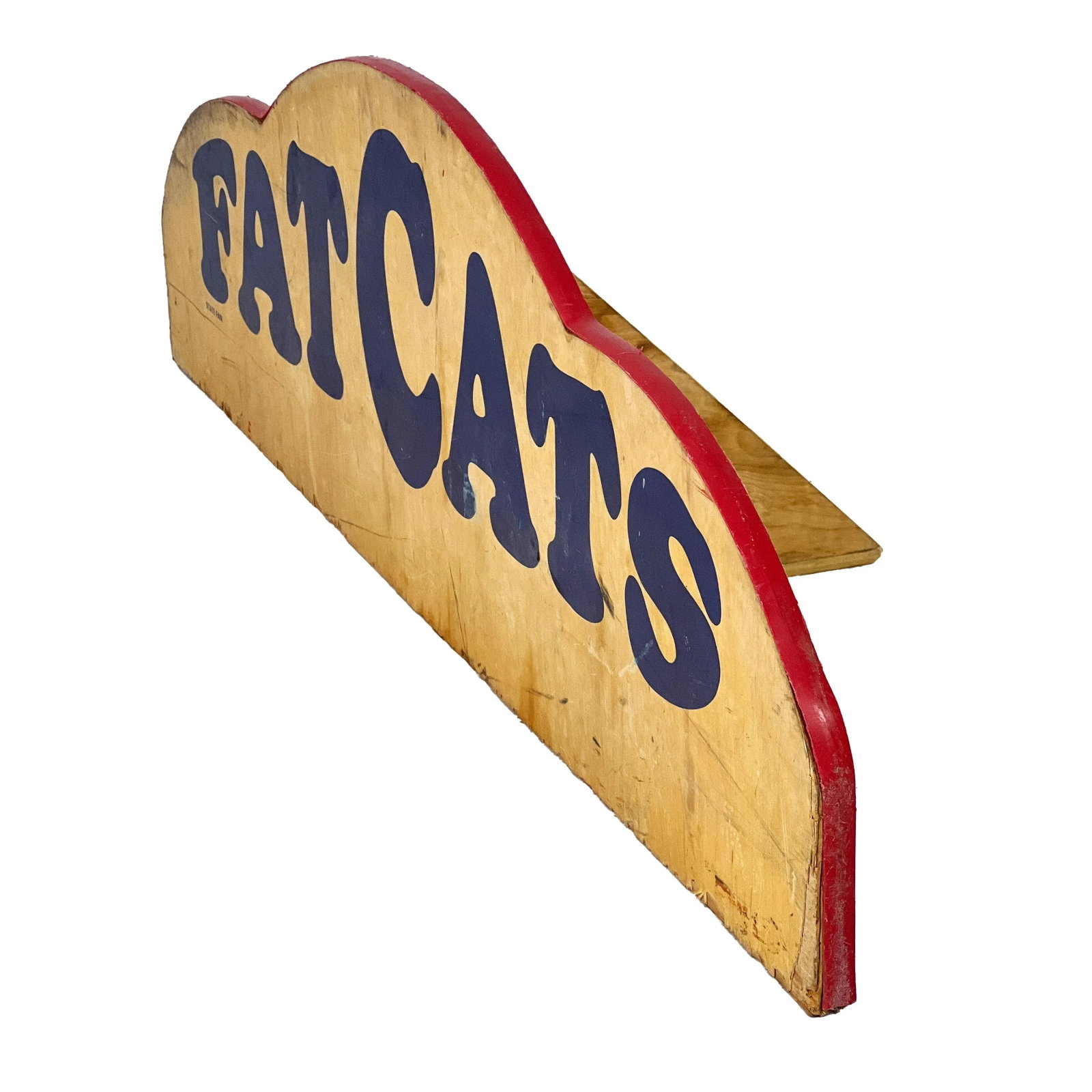 Vintage 1970s Fatcats Grease Truck Food Vendor New Jersey State Fair Wood Sign - 5
