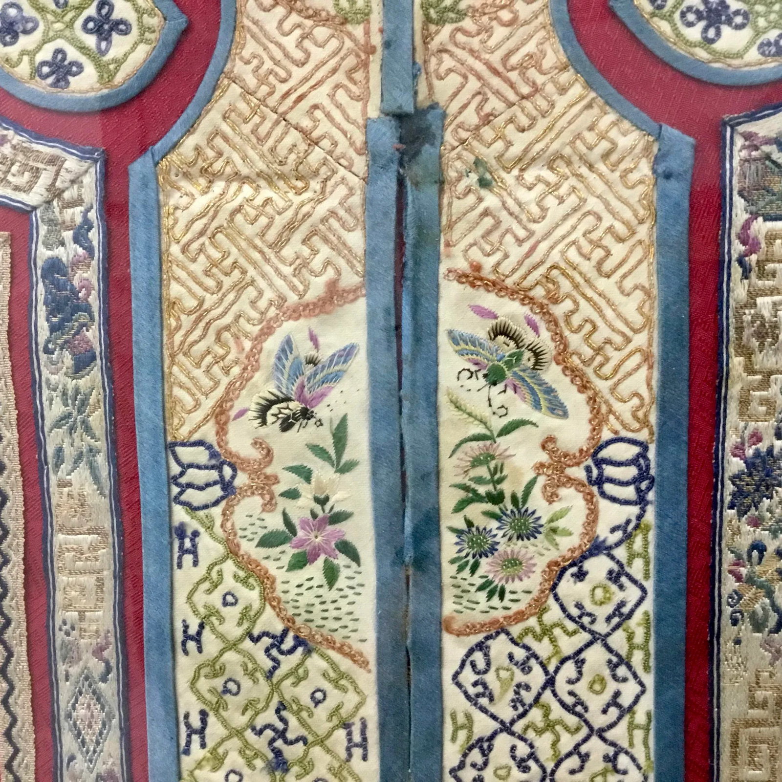 Framed Antique Chinese Ceremonial Dress Fragment - 11