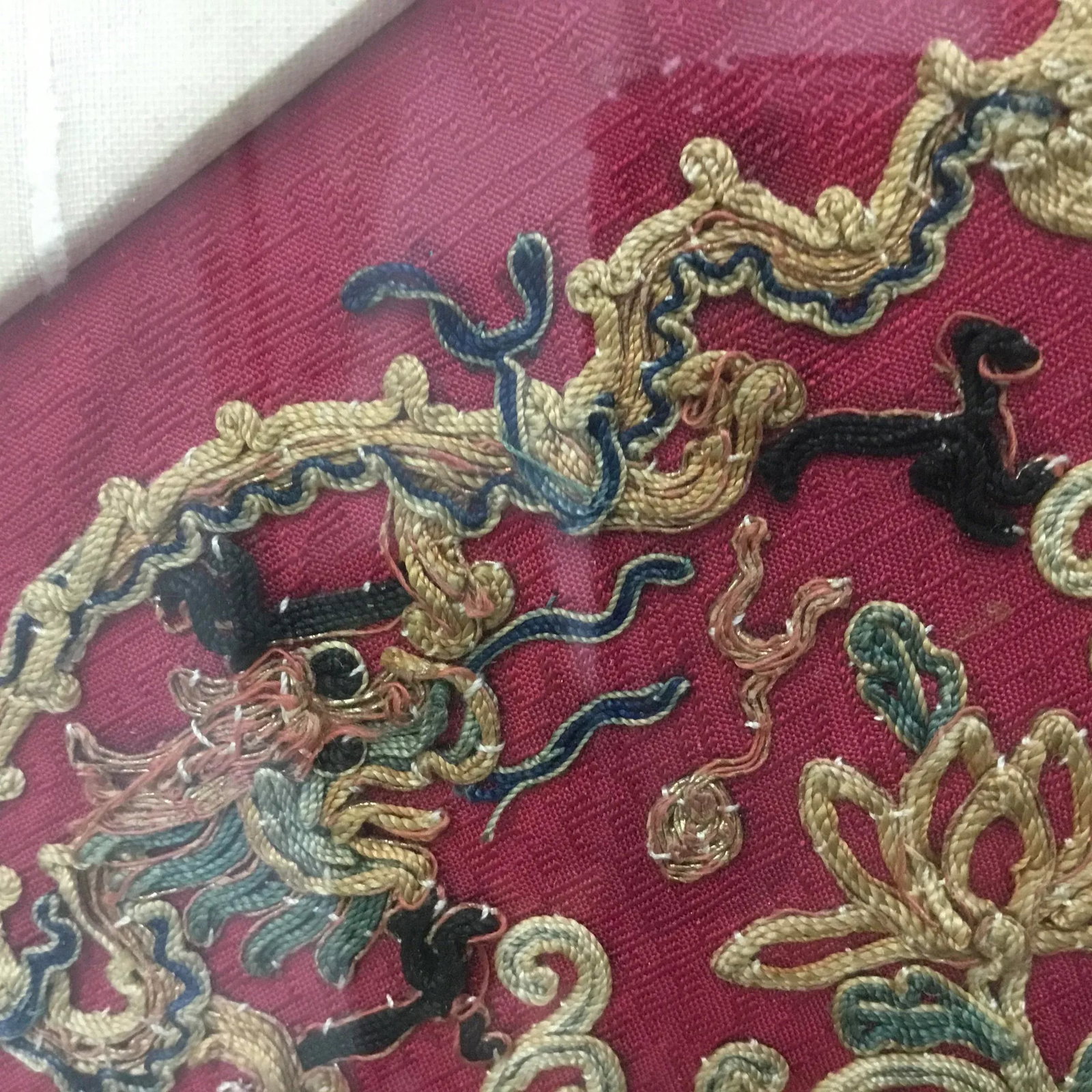 Framed Antique Chinese Ceremonial Dress Fragment - 12