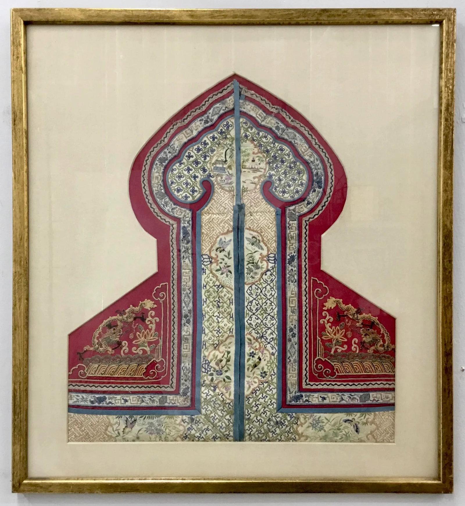 Framed Antique Chinese Ceremonial Dress Fragment - 13