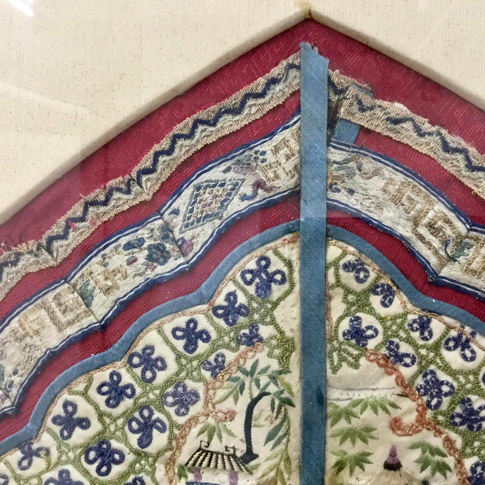 Framed Antique Chinese Ceremonial Dress Fragment - 3