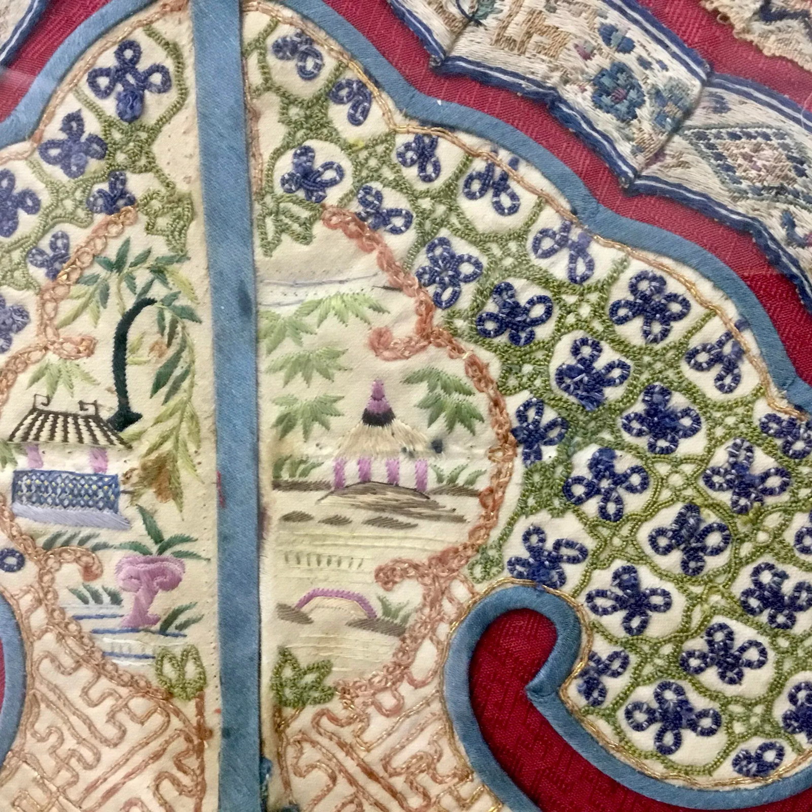 Framed Antique Chinese Ceremonial Dress Fragment - 4