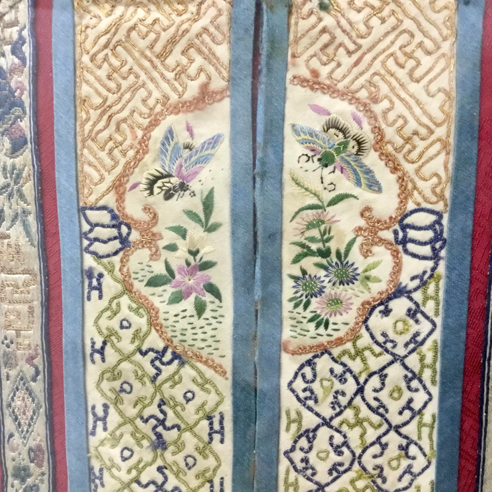 Framed Antique Chinese Ceremonial Dress Fragment - 5