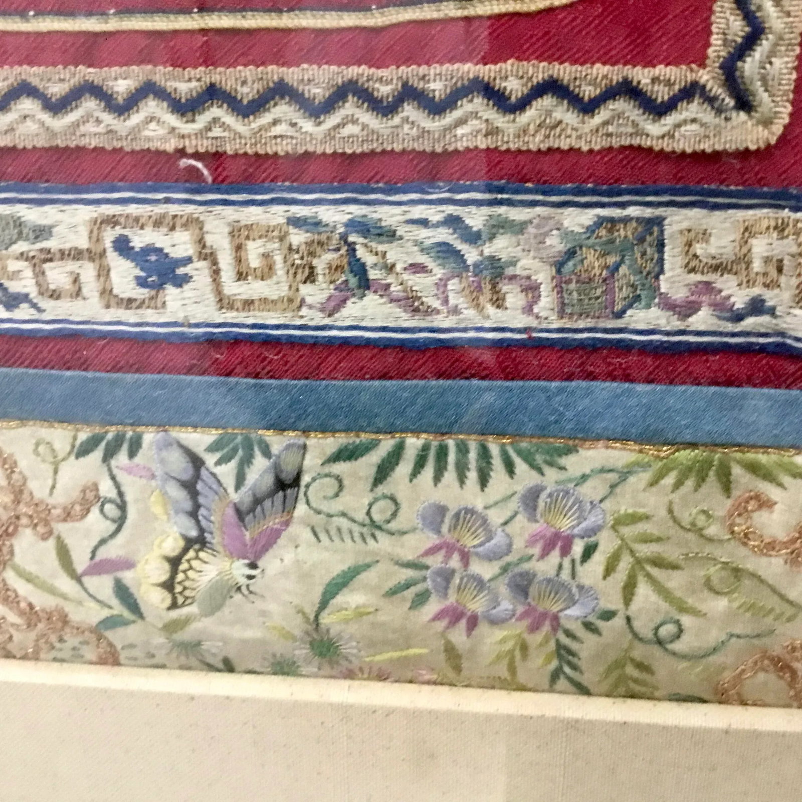 Framed Antique Chinese Ceremonial Dress Fragment - 9