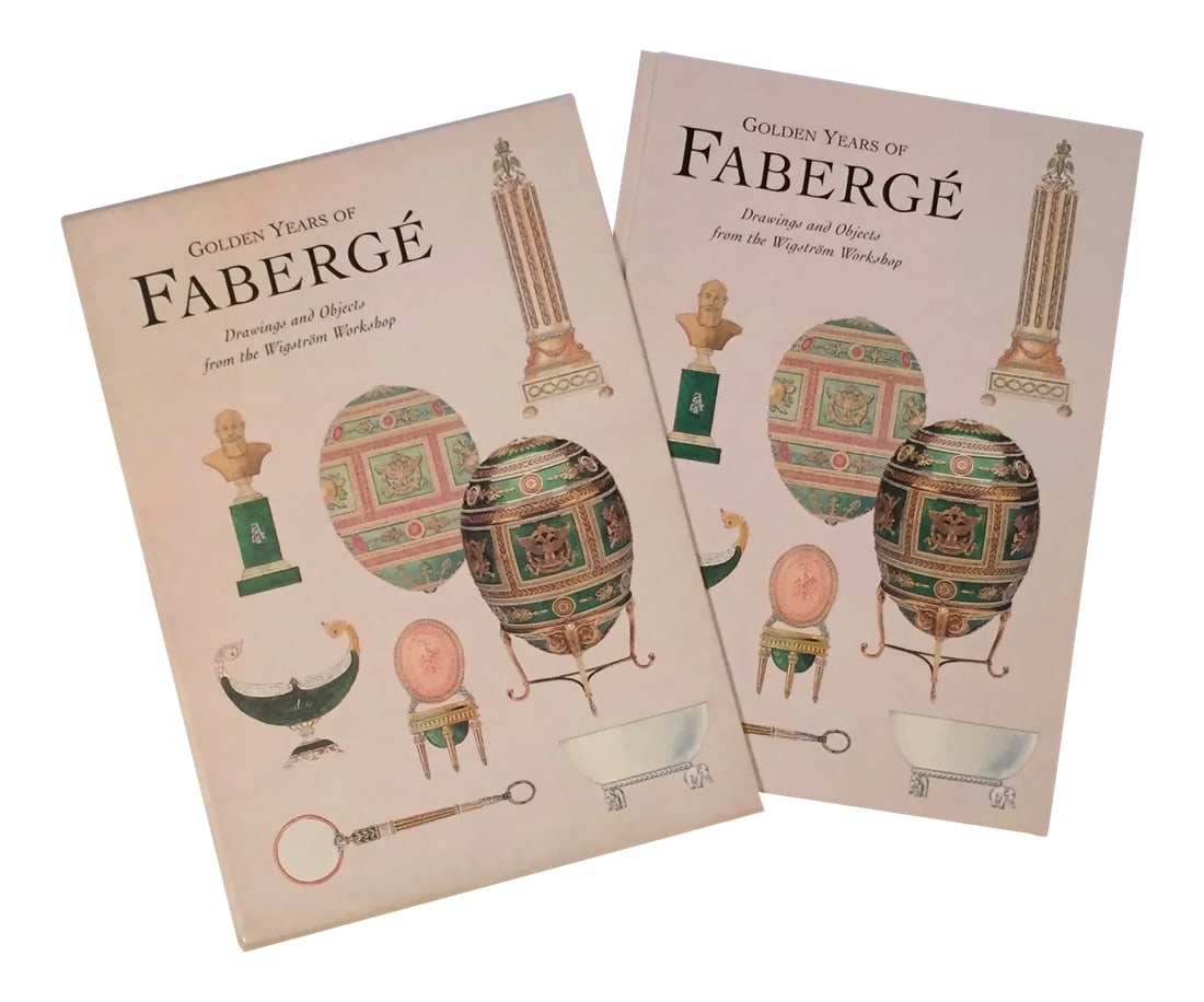 Golden Years of Faberge, Drawings and Objects From the Wigstrom Workshop, First Edition, Slip Cased,: A hardback book, slip cased, First Edition, which presents an album of drawings from the workshop of workmaster Henrik Wigstrom, who was the leading workmaster at Faberge from 1903 to 1918. Including
