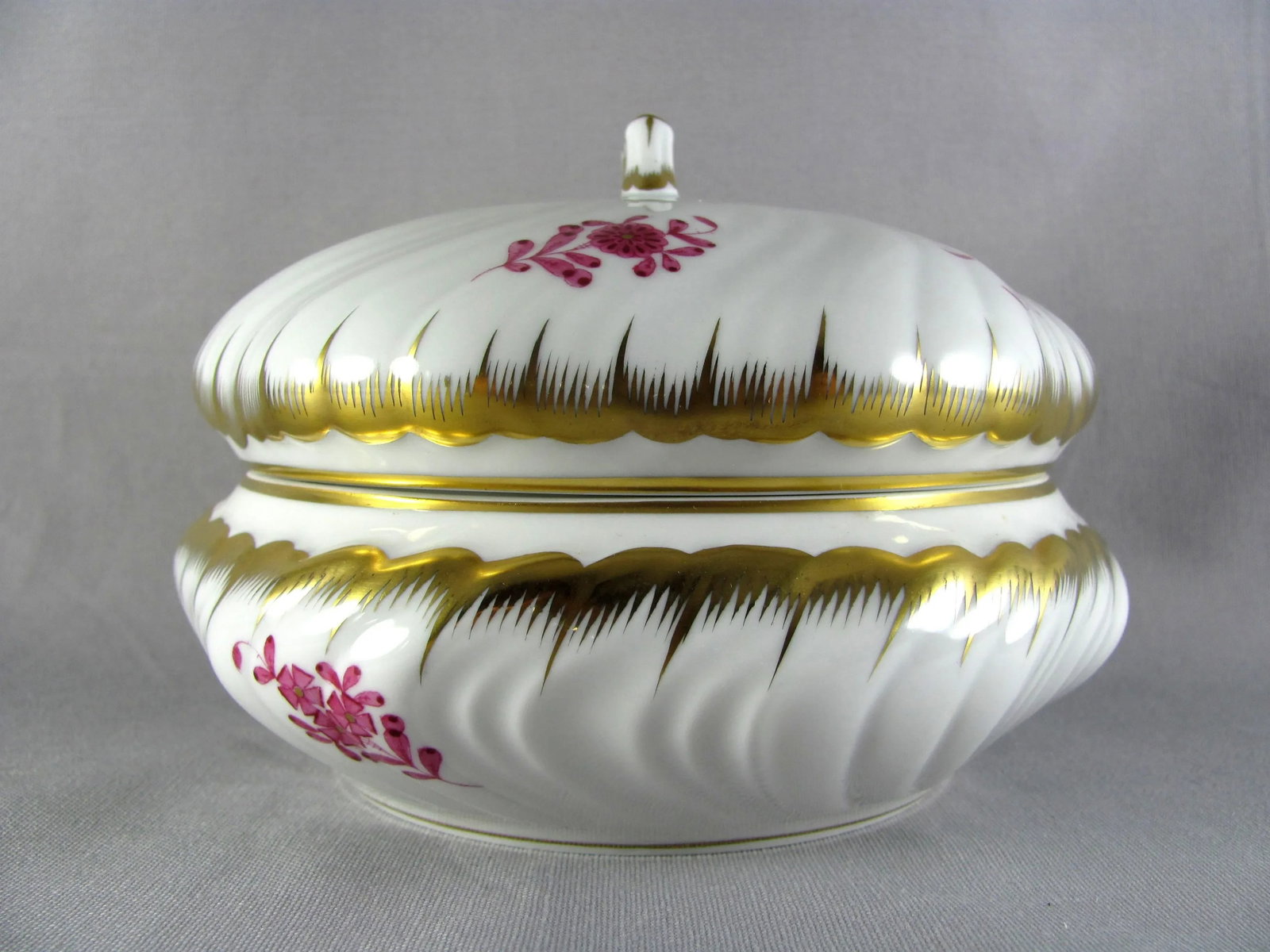 Herend Chinese Bouquet Raspberry Bon Bon Bonbonniere Candy Dish - 5